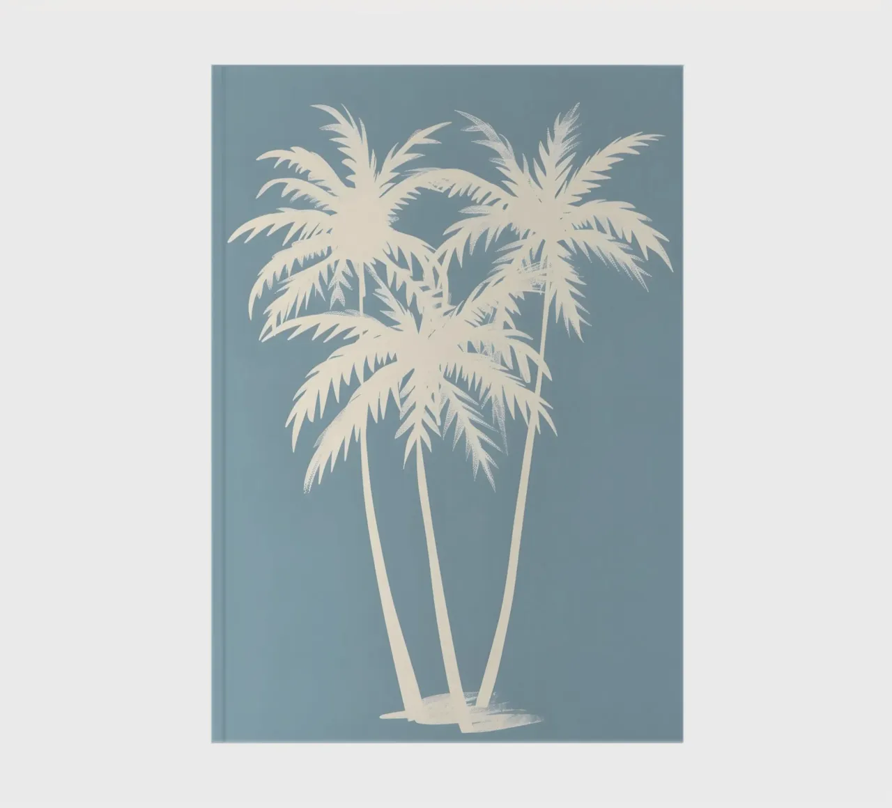 Cream Palm Trees Soft Blue Minimalist Art notebook by dawnthesea