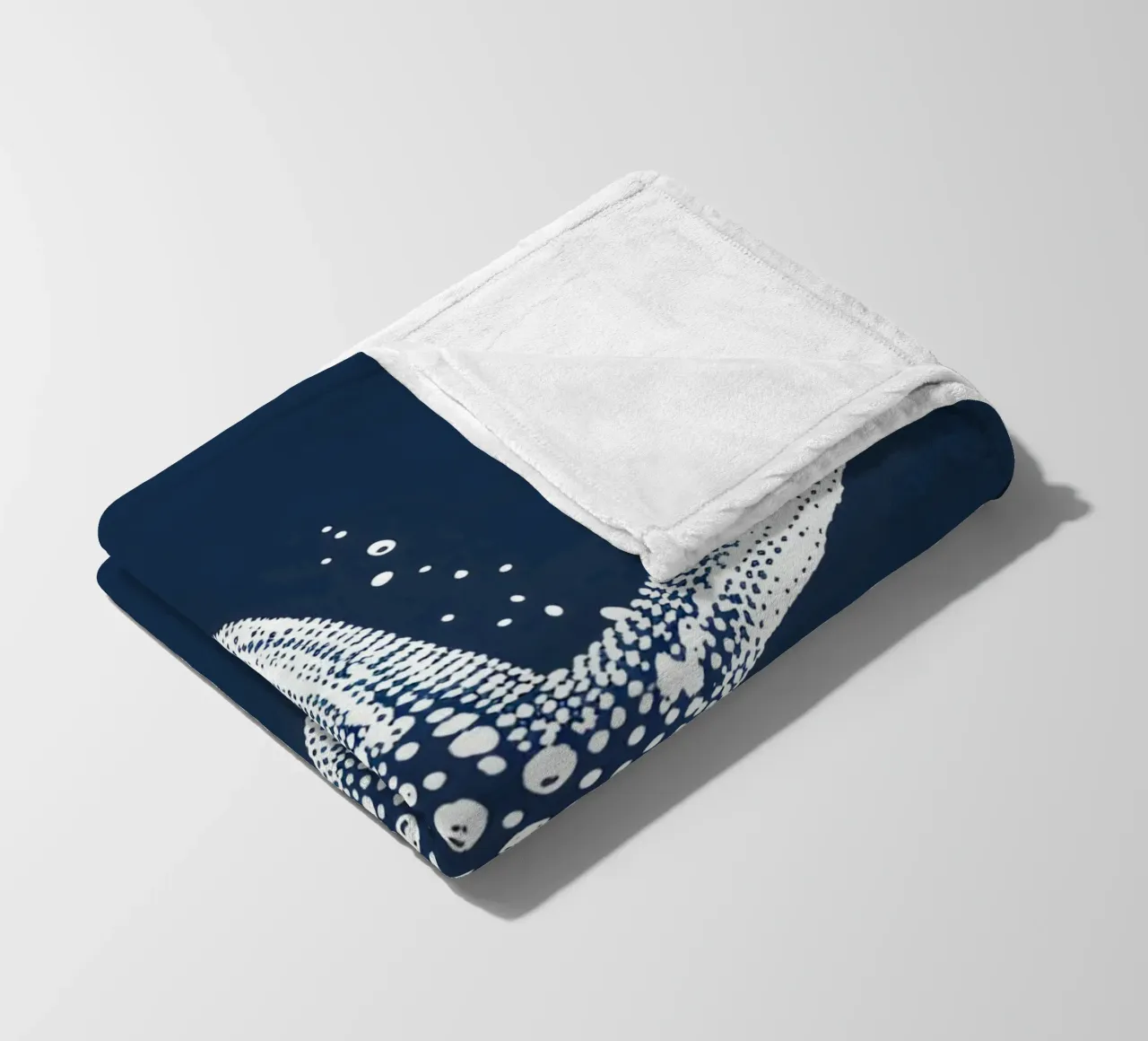 White Starfish Navy Blue Nautical Ocean Art plaid polaire de dawnthesea