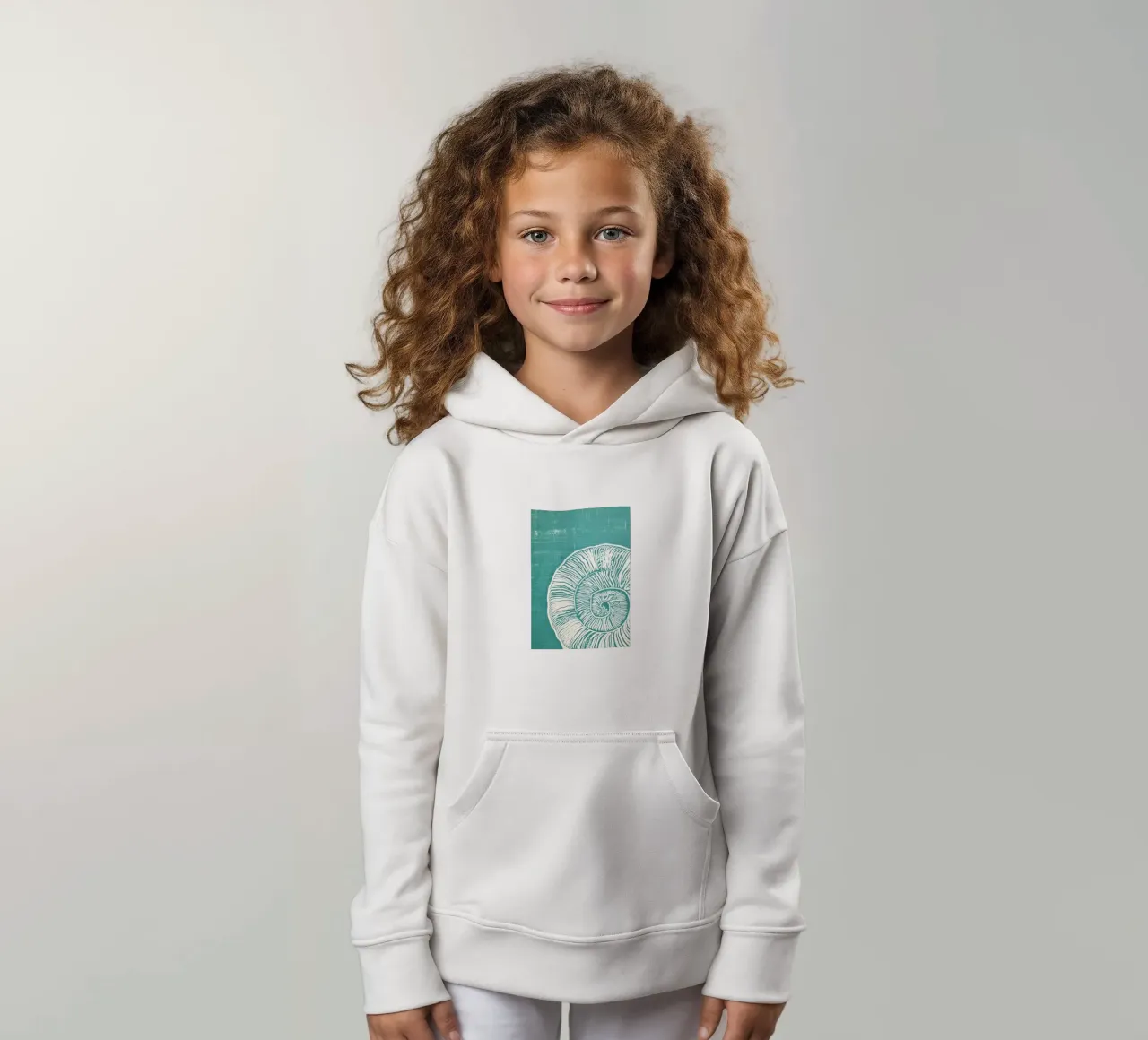 Concha en espiral Impresión abstracta costera sudadera con capucha para niño de dawnthesea