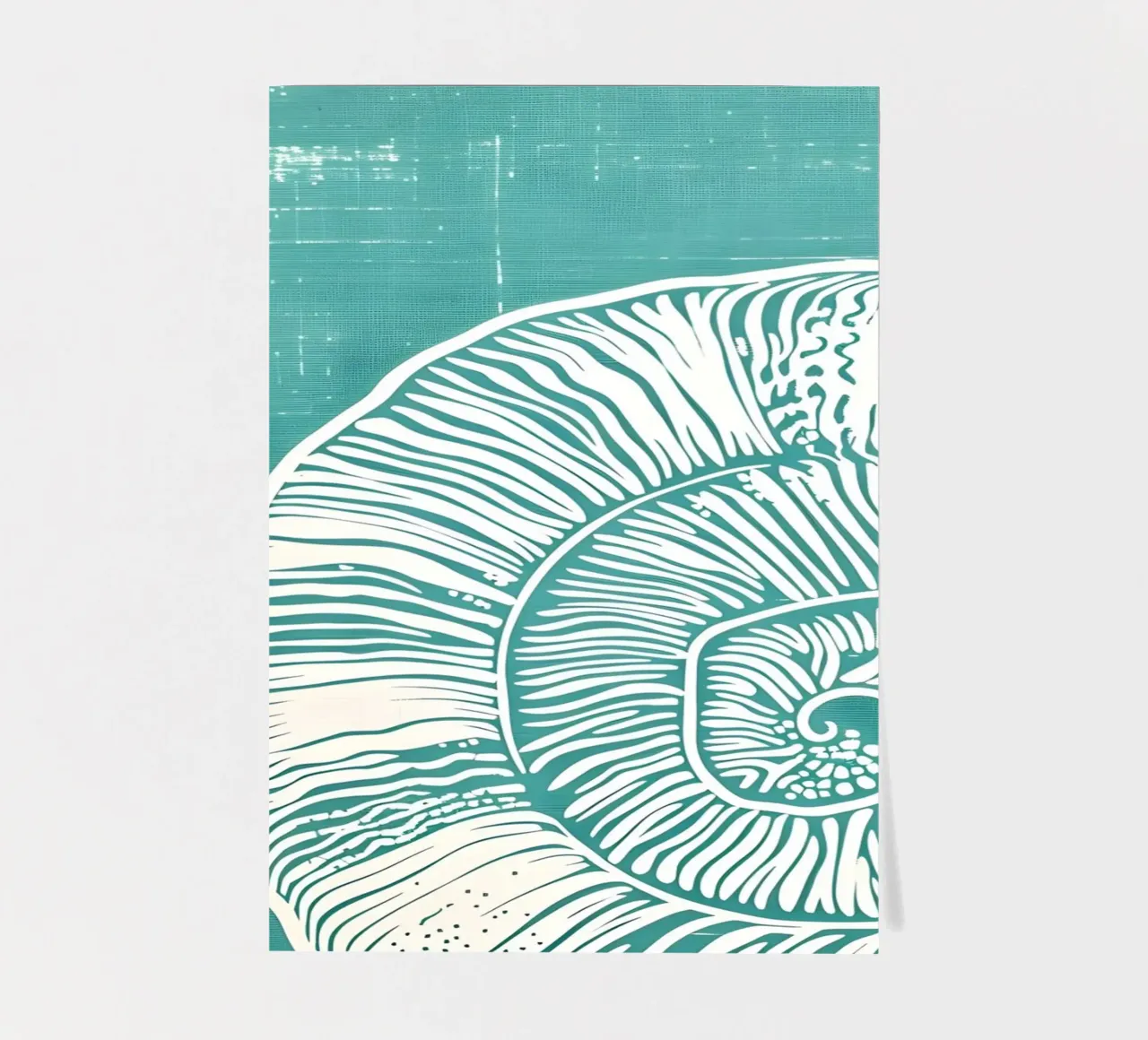 Spiral Shell Teal Abstract Coastal Art Print sticker sheet by dawnthesea