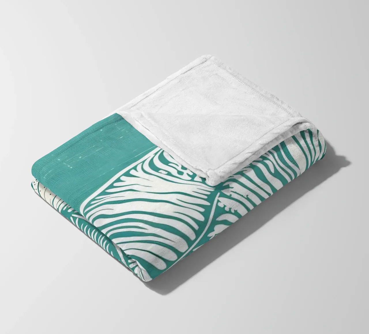 Spiral Shell Teal Abstract Coastal Art Print fleece blanket by dawnthesea