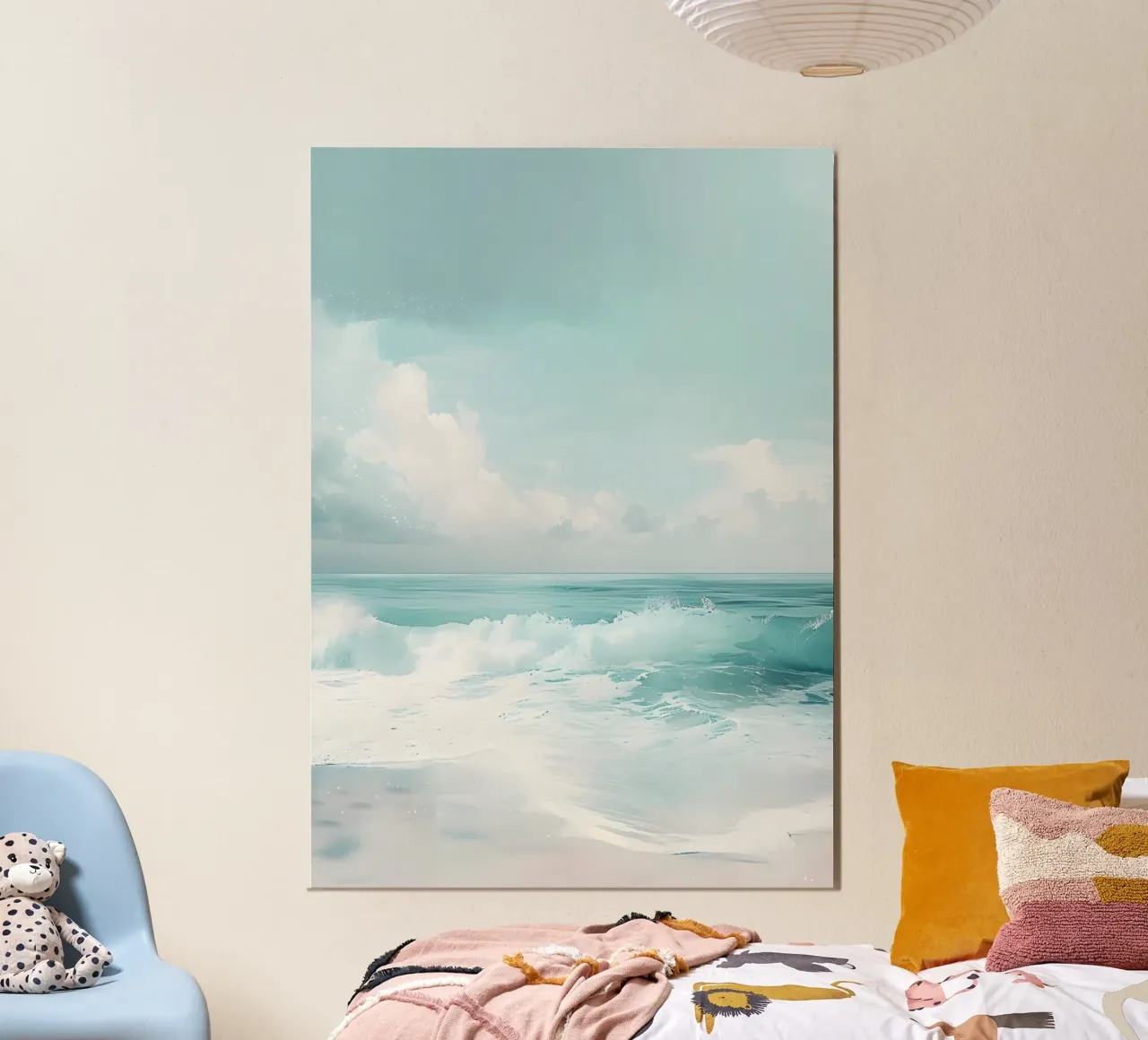 Aqua Ocean Waves Serene Beach Landscape Art alu-dibond by dawnthesea