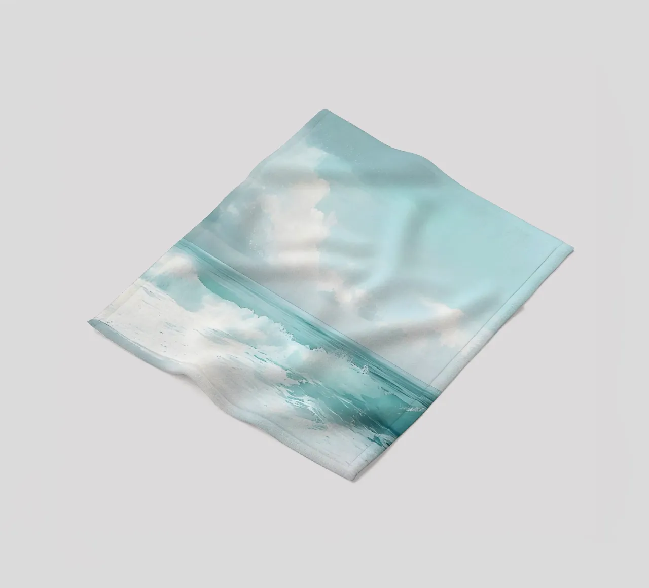 Aqua Ocean Waves Serene Beach Landscape Art fleece blanket by dawnthesea