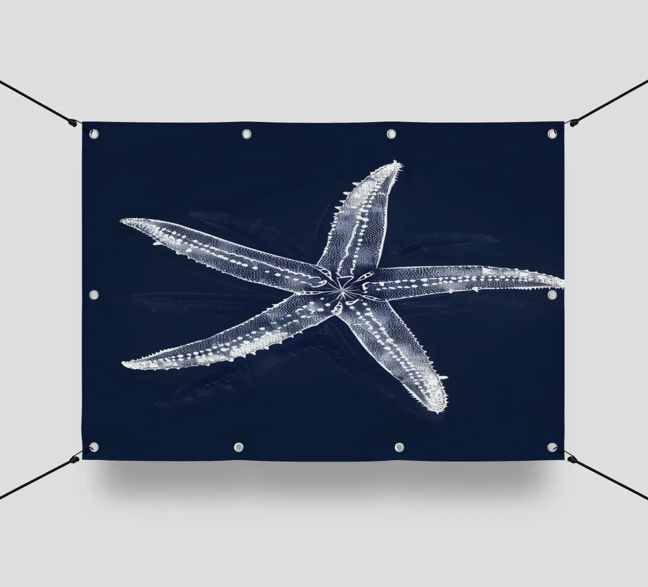 Starfish Blueprint Navy Blue Nautical Decor pvc cover by dawnthesea