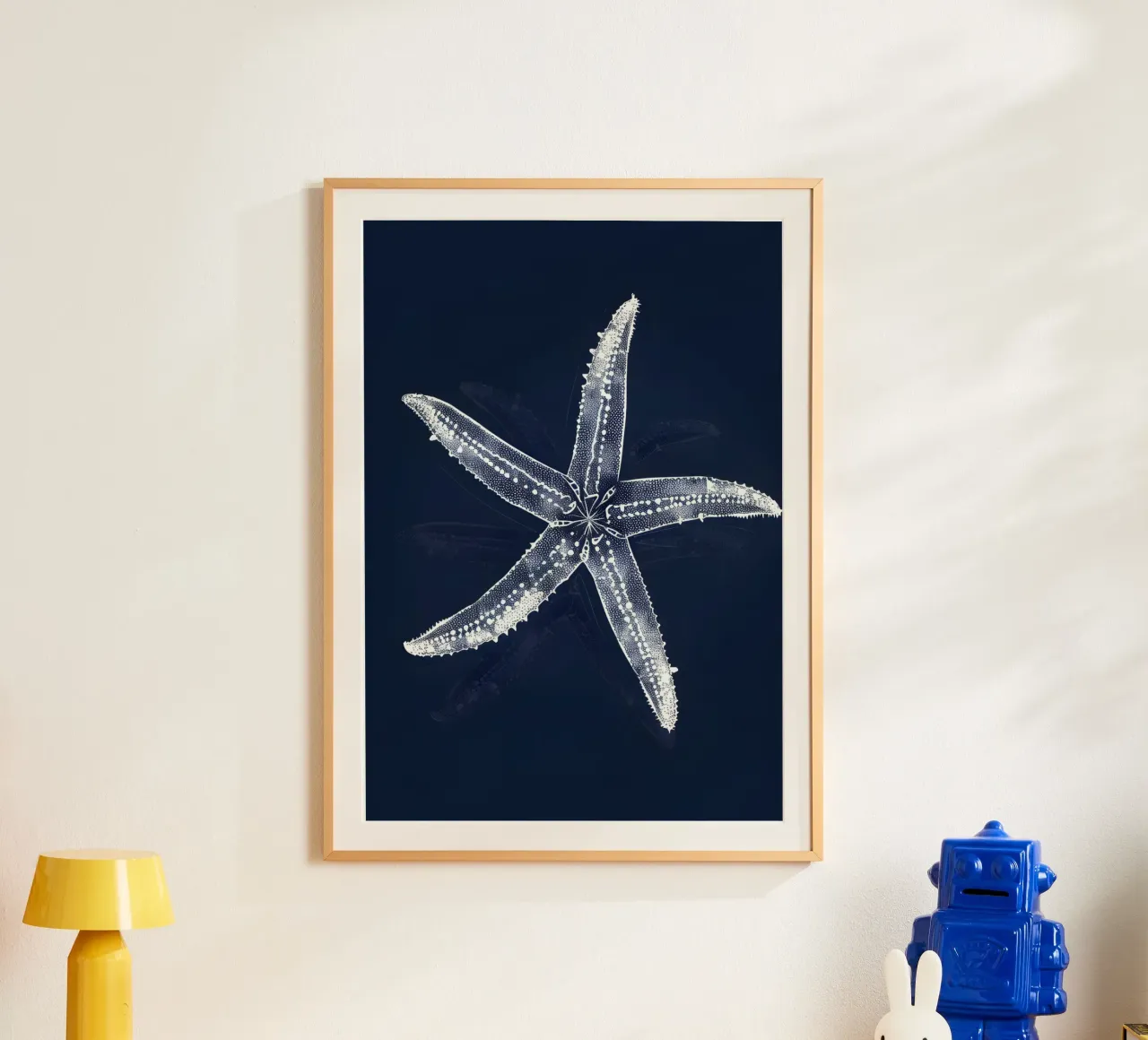 Starfish Blueprint Navy Blue Nautical Decor hahnemühle by dawnthesea