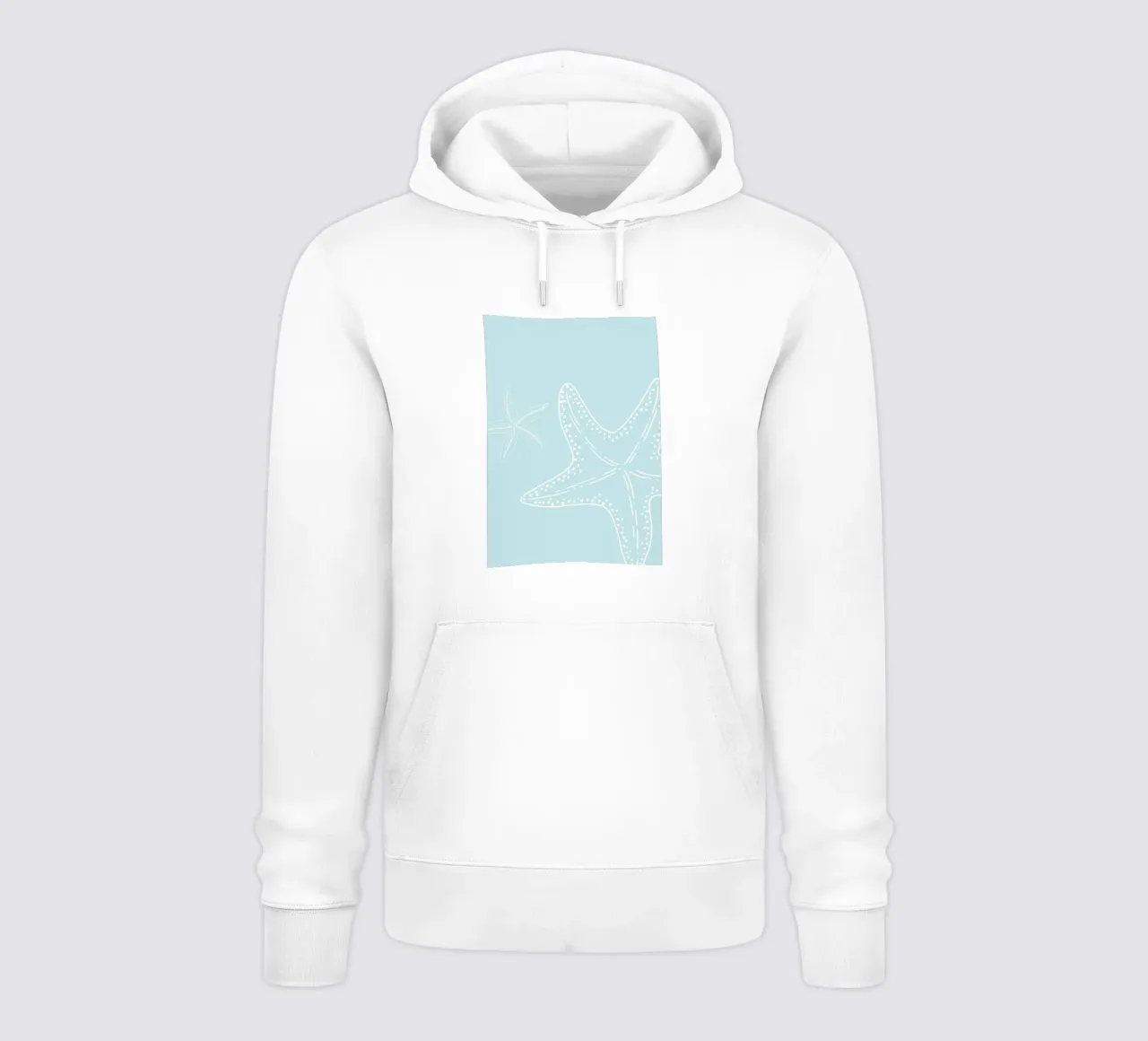 Seestern Duett Blassblau Küsten Minimalistische Kunst Hoodie von dawnthesea