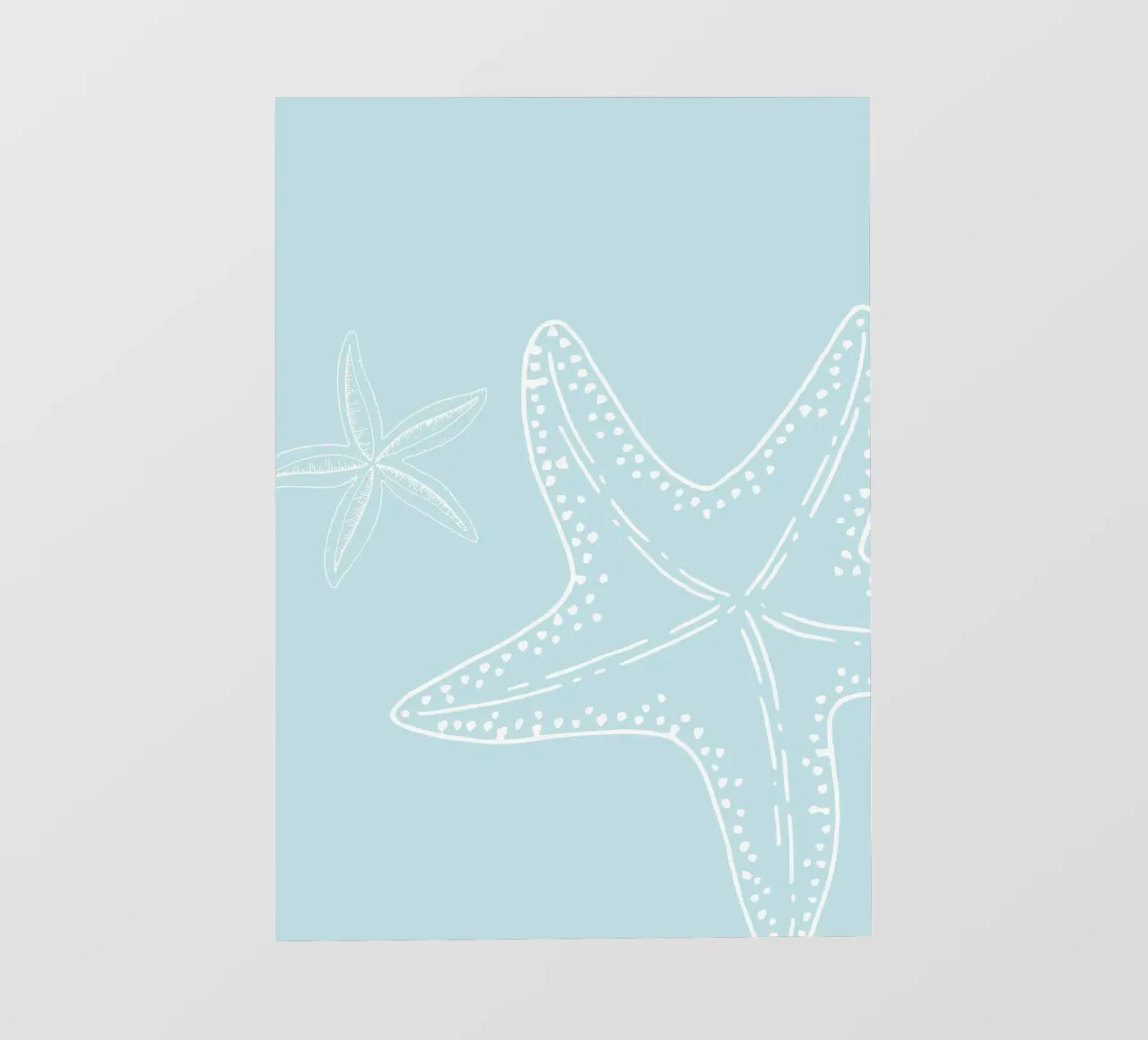 Starfish Duet Pale Blue Coastal Minimalist Art pvc cover by dawnthesea