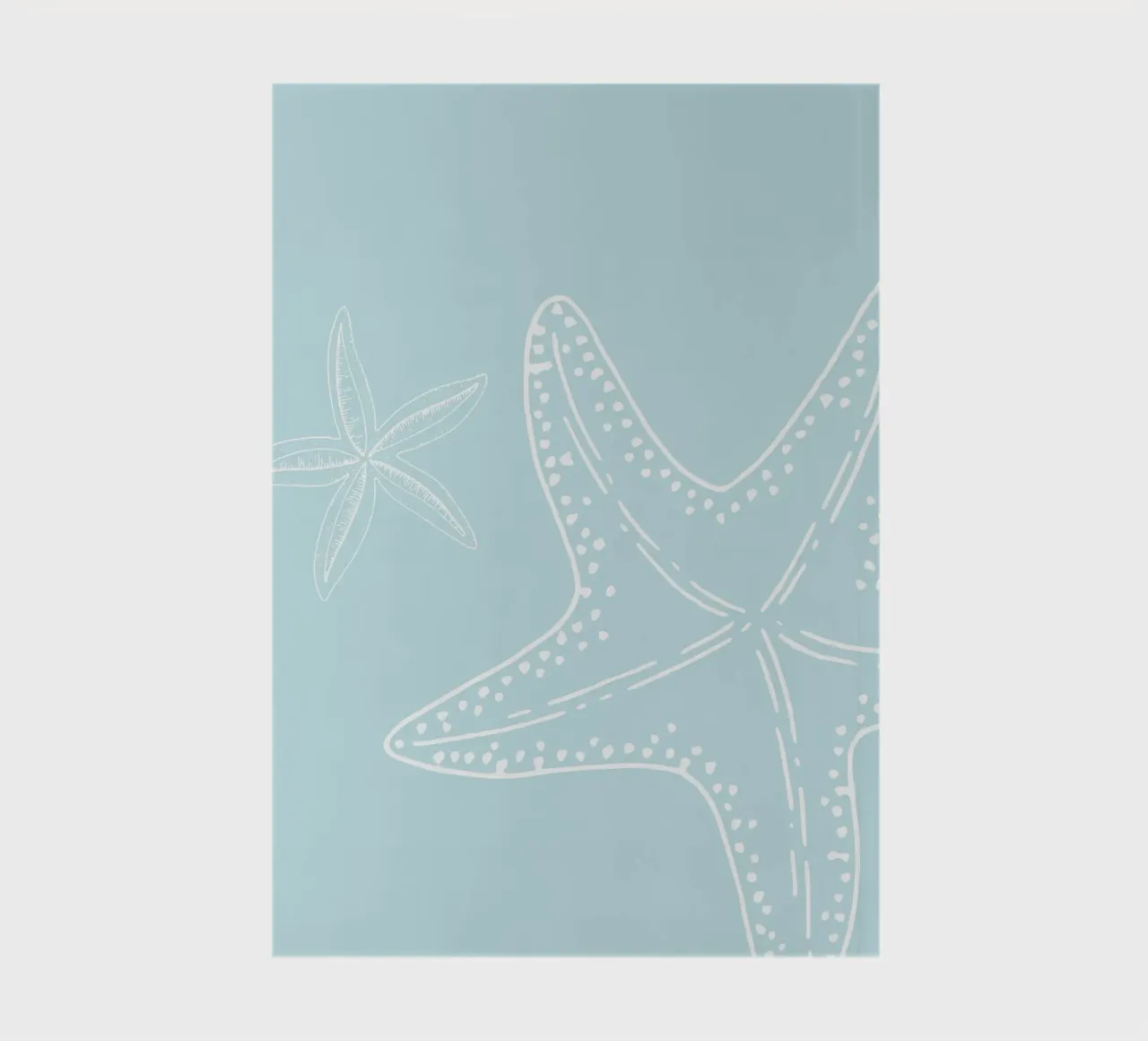 Starfish Duet Pale Blue Coastal Minimalist Art notebook by dawnthesea