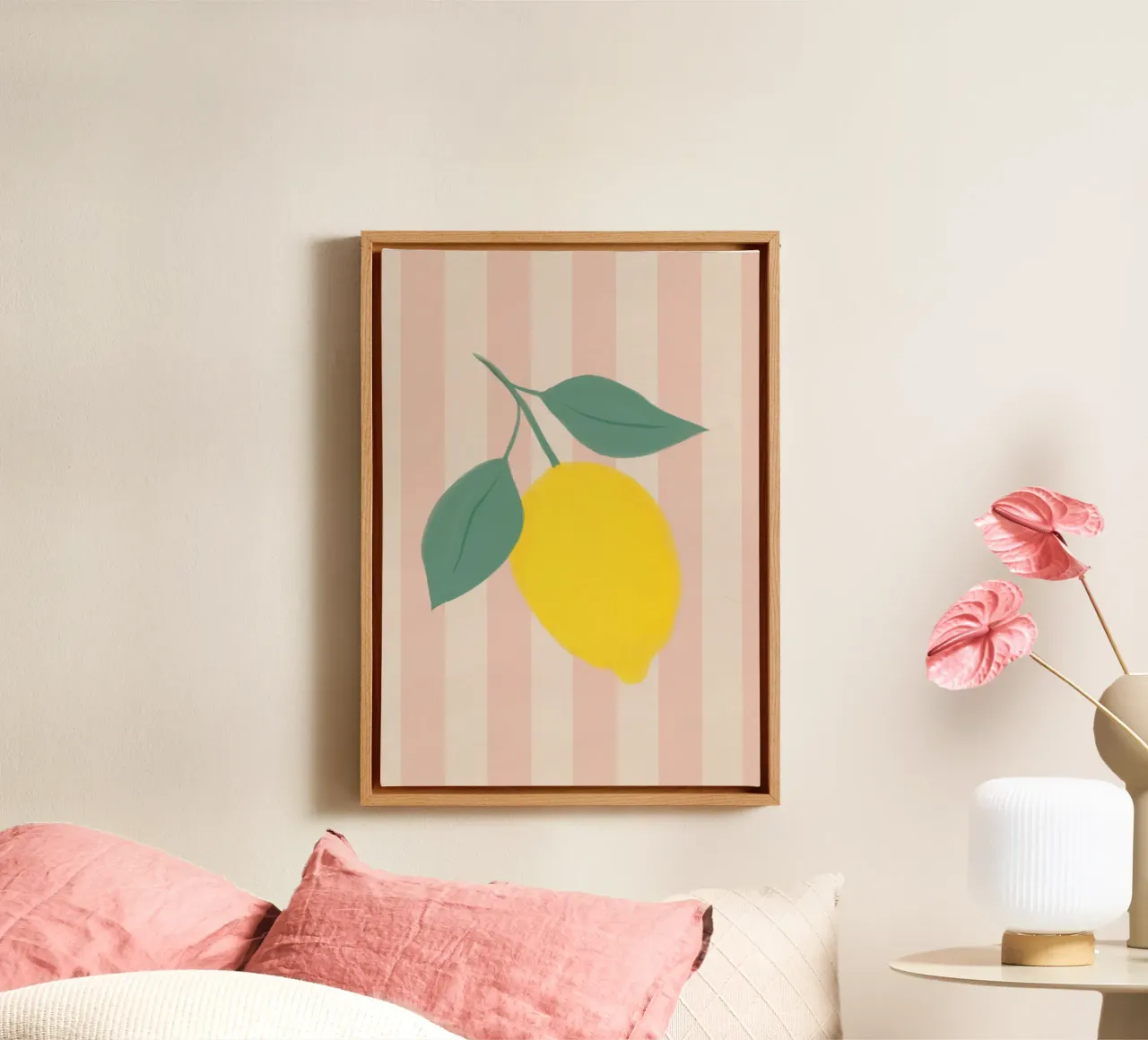 Lemon tela con Cornice a cassetta da Marosie
