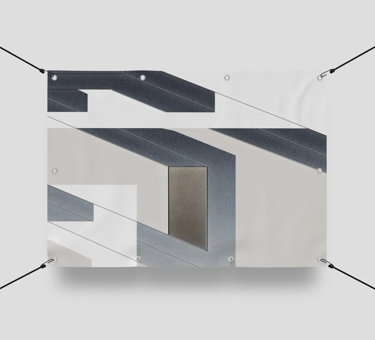 abstract geometric gray continuous telo in pvc da vintageshop