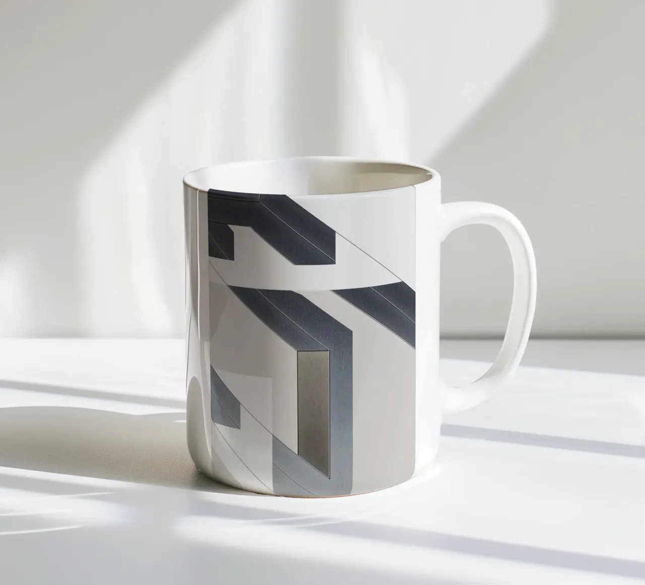 abstract geometric gray continuous tazza in ceramica da vintageshop