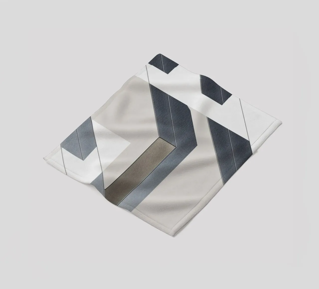 abstract geometric gray continuous coperta in pile da vintageshop