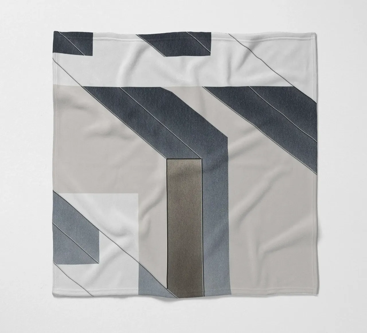 abstract geometric gray continuous coperta in pile da vintageshop