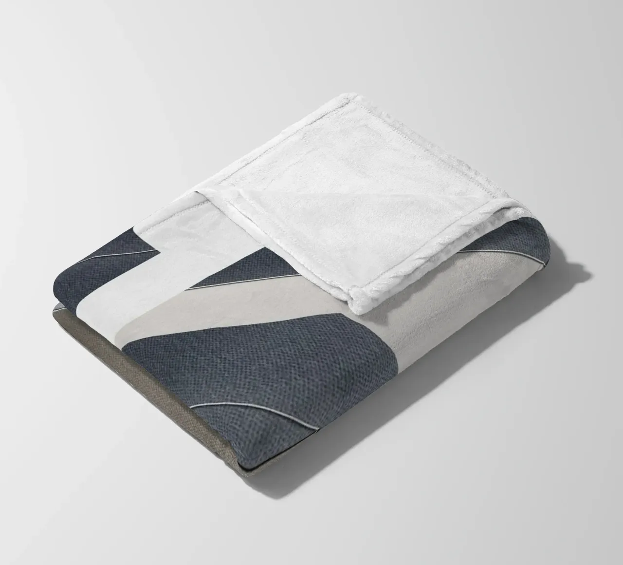 abstract geometric gray continuous coperta in pile da vintageshop