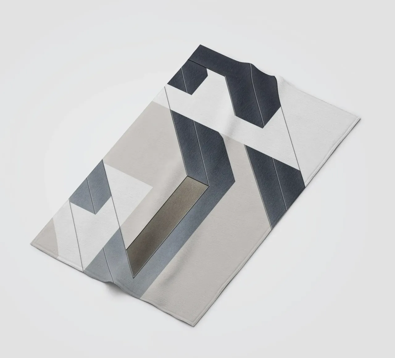 abstract geometric gray continuous coperta in pile da vintageshop