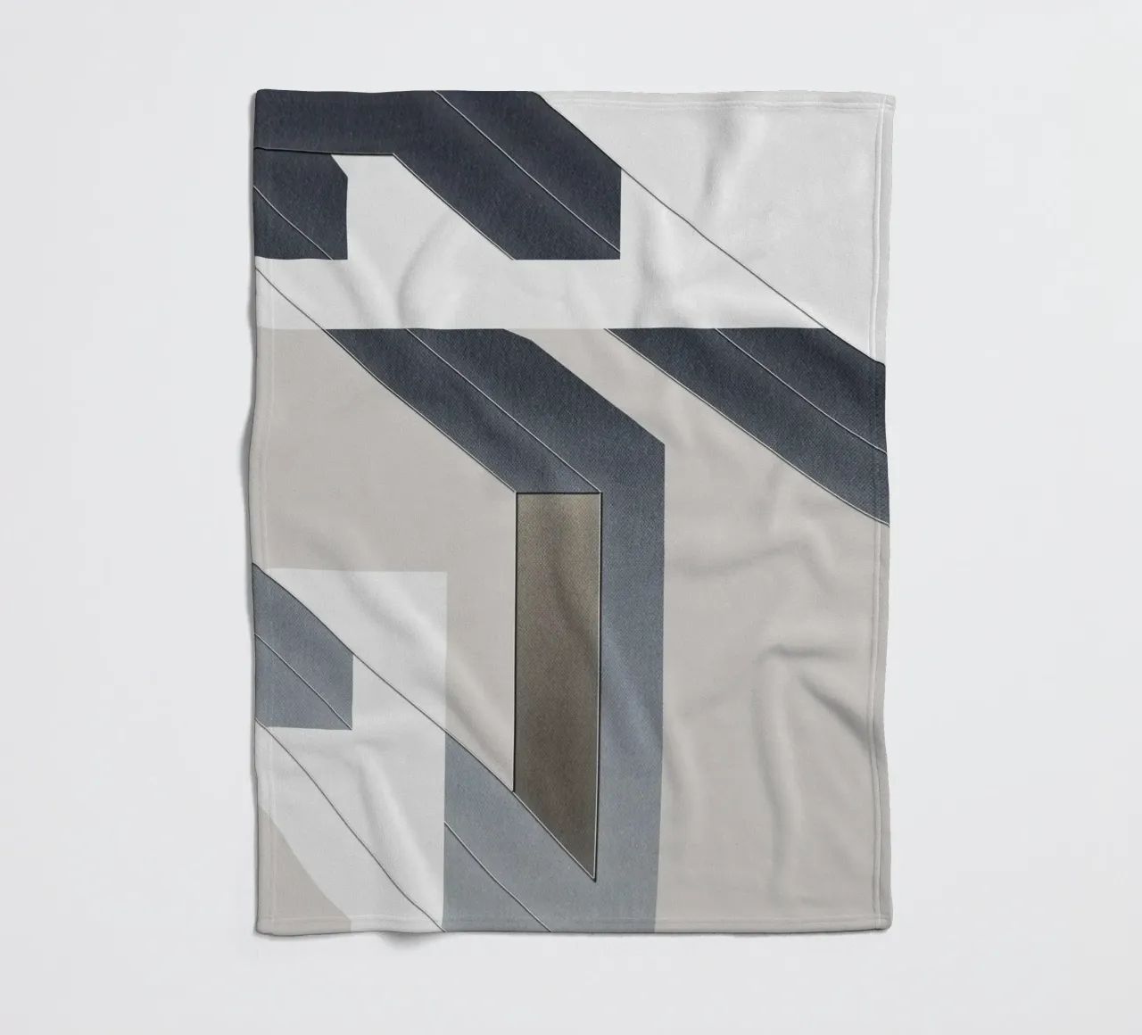 abstract geometric gray continuous coperta in pile da vintageshop