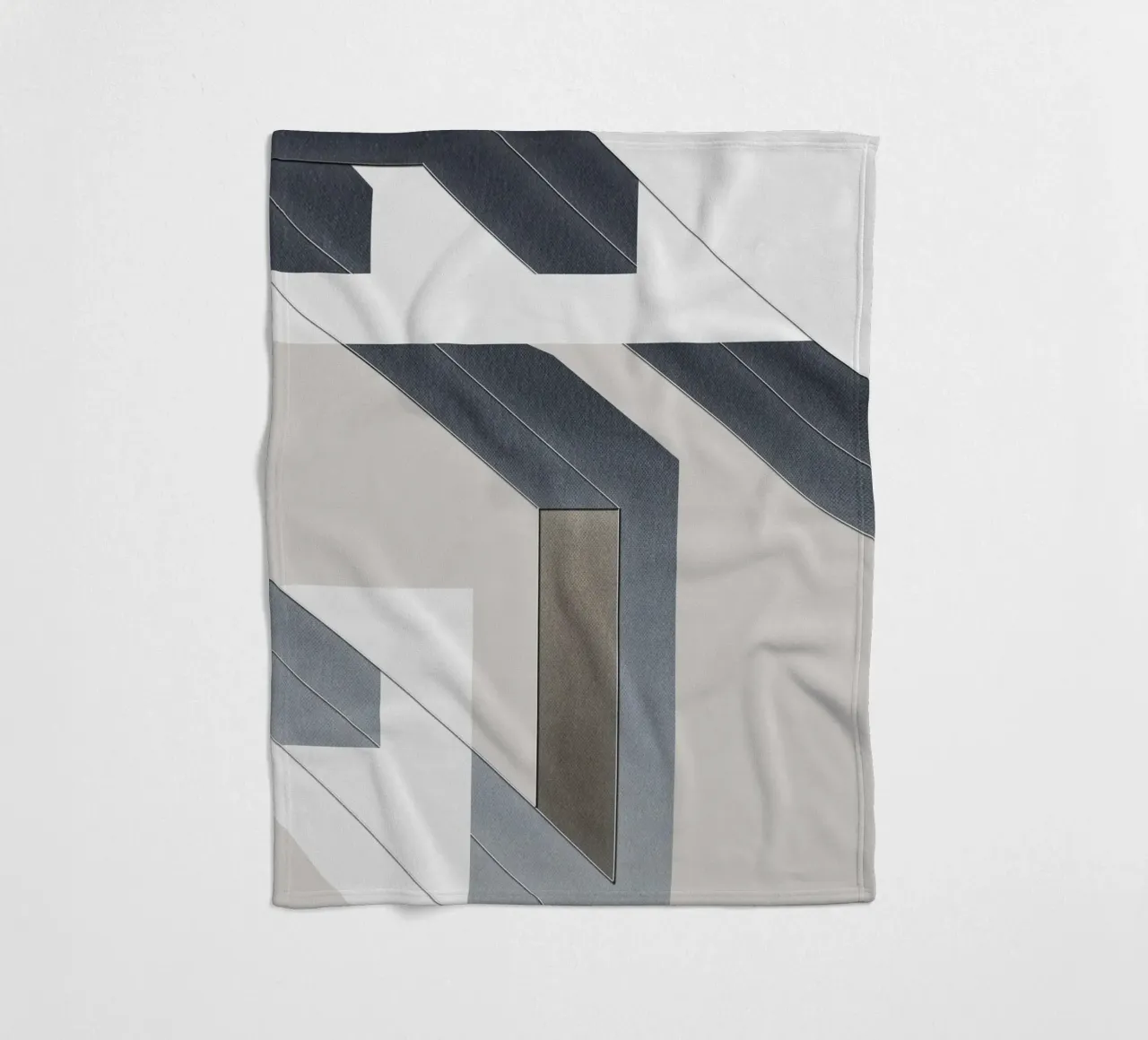 abstract geometric gray continuous coperta in pile da vintageshop