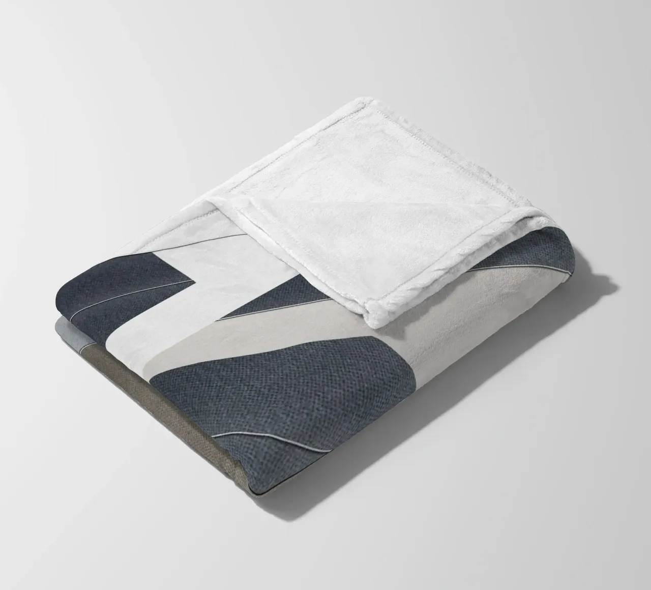 abstract geometric gray continuous coperta in pile da vintageshop