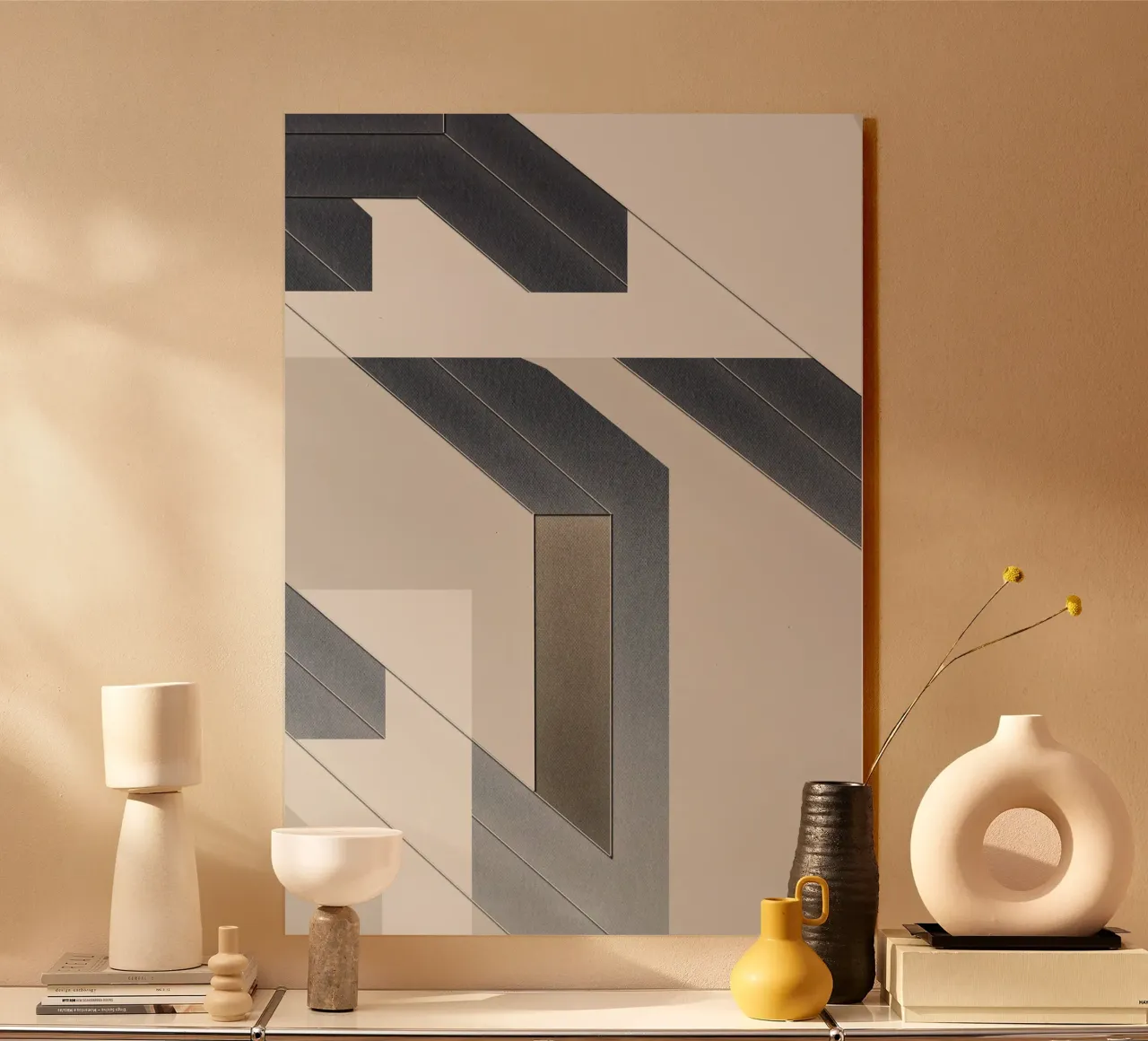 abstract geometric gray continuous plexiglass da vintageshop