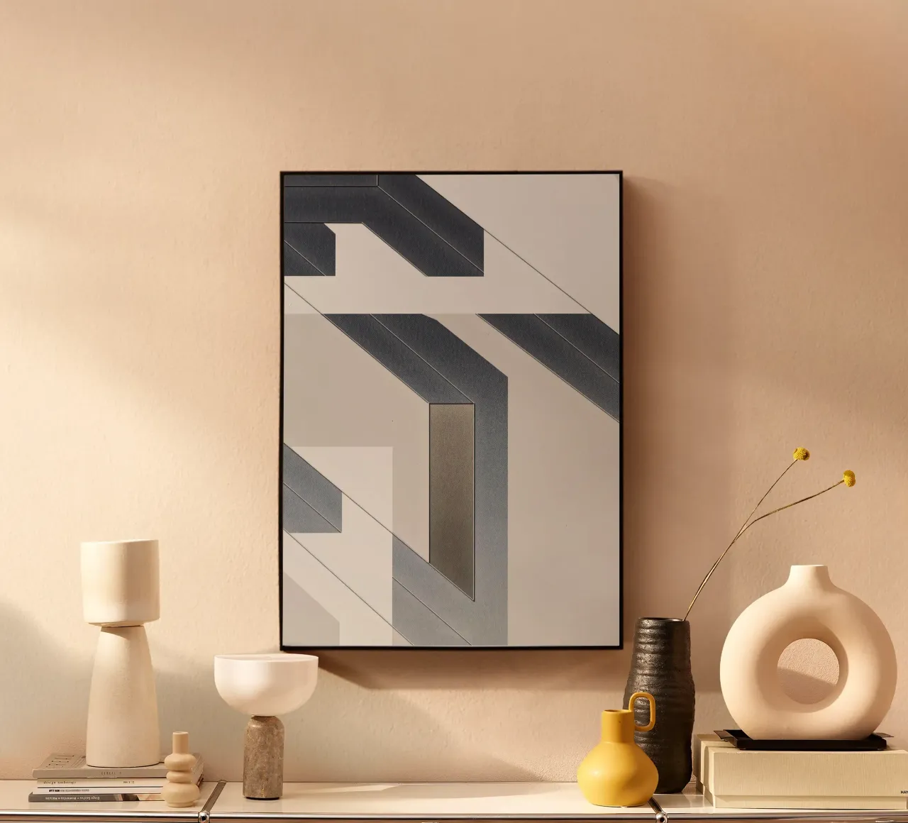 abstract geometric gray continuous alluminio dibond da vintageshop