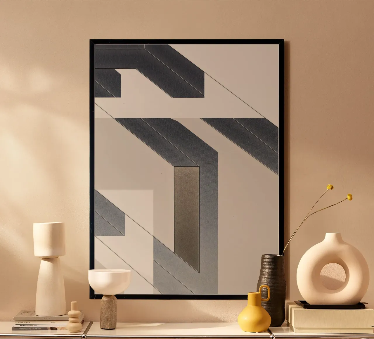 abstract geometric gray continuous carta hahnemühle da vintageshop