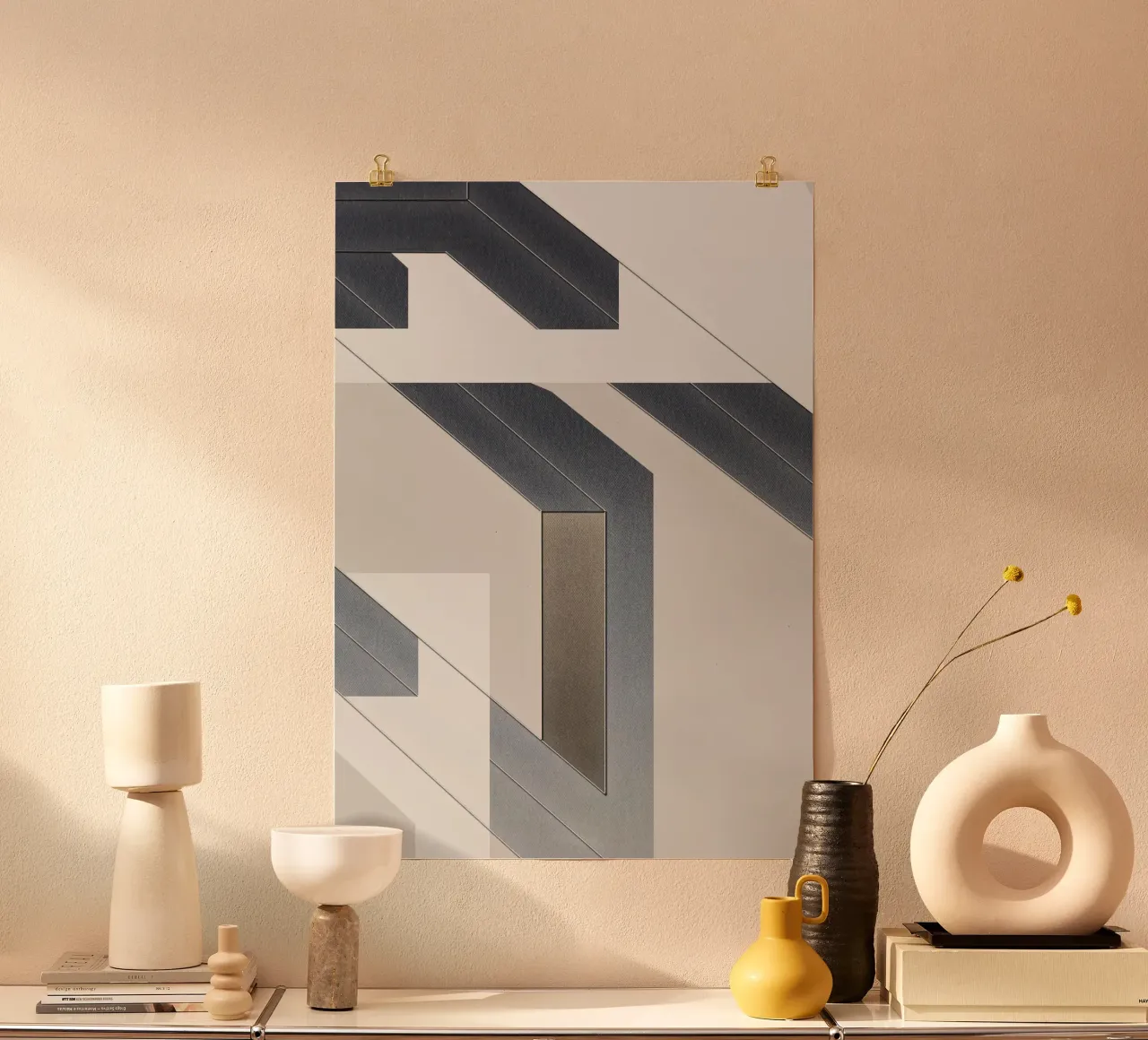 abstract geometric gray continuous carta hahnemühle da vintageshop