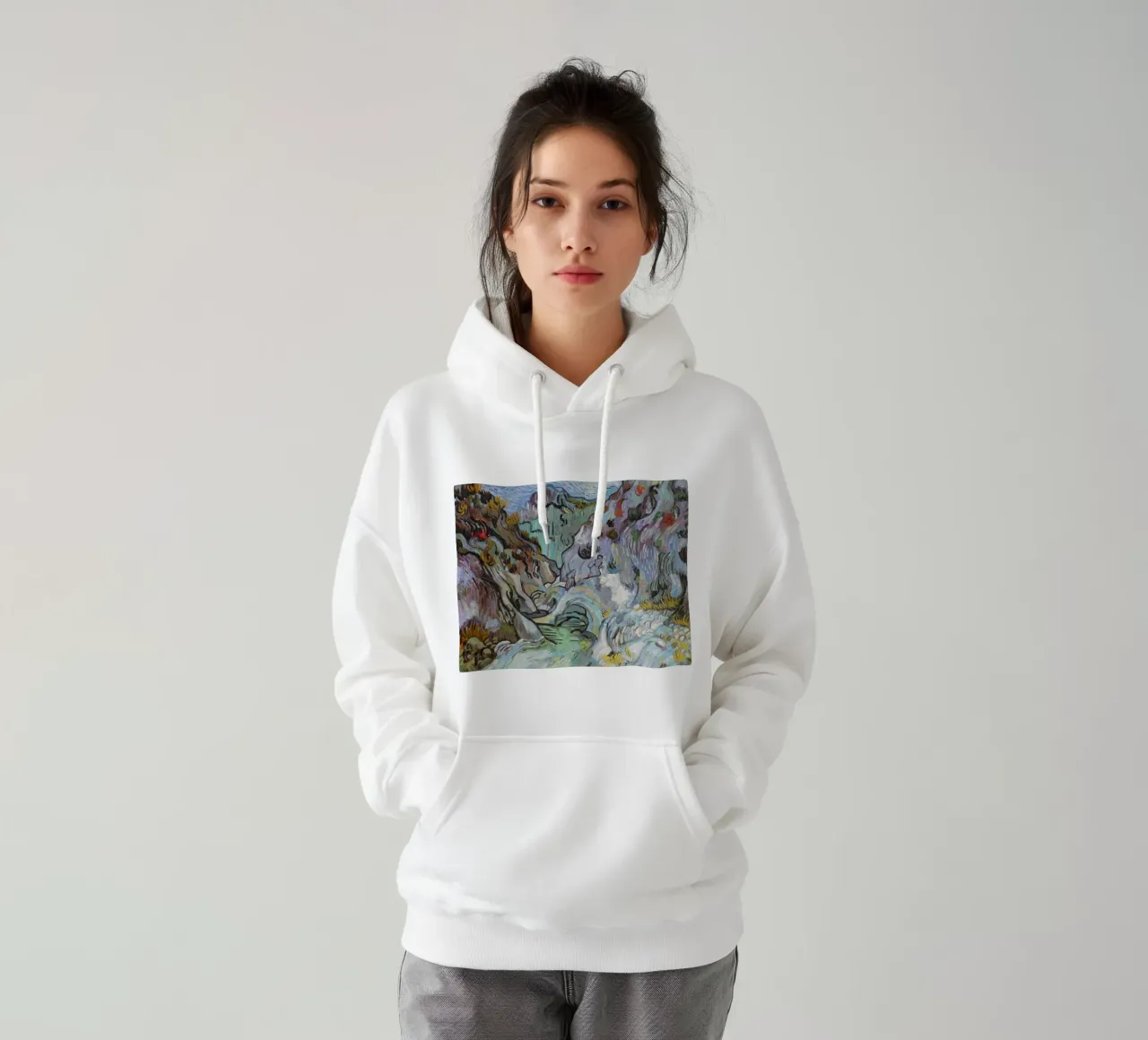 fiumi e rocce in montagna felpa con cappuccio da cloud shop