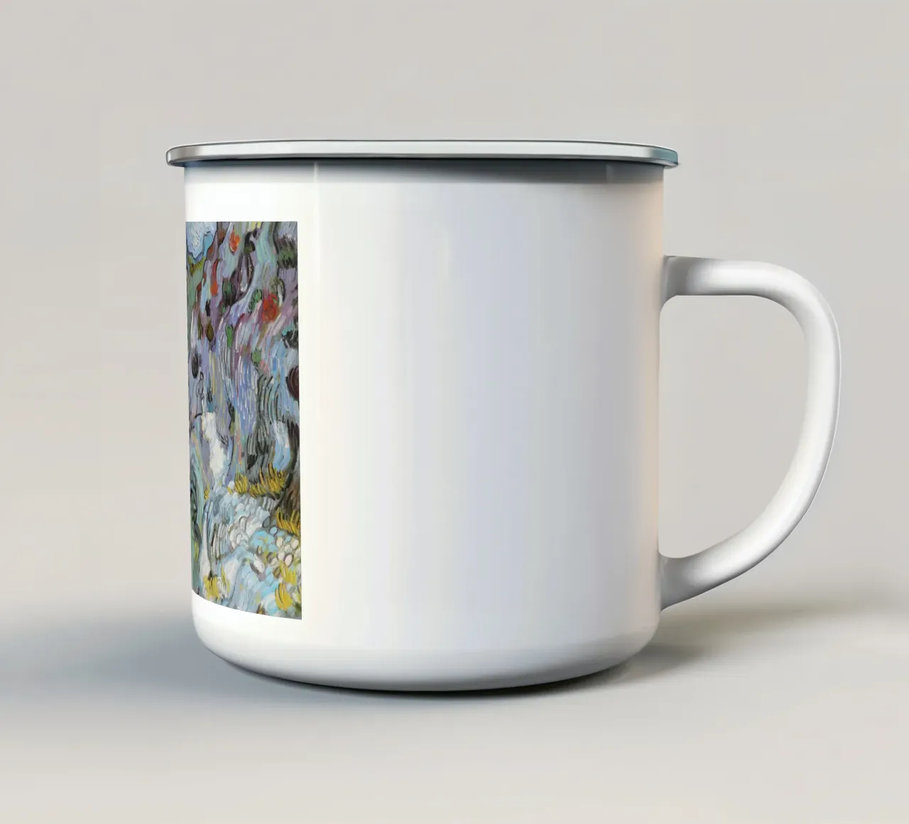 fiumi e rocce in montagna tazza in smalto da cloud shop