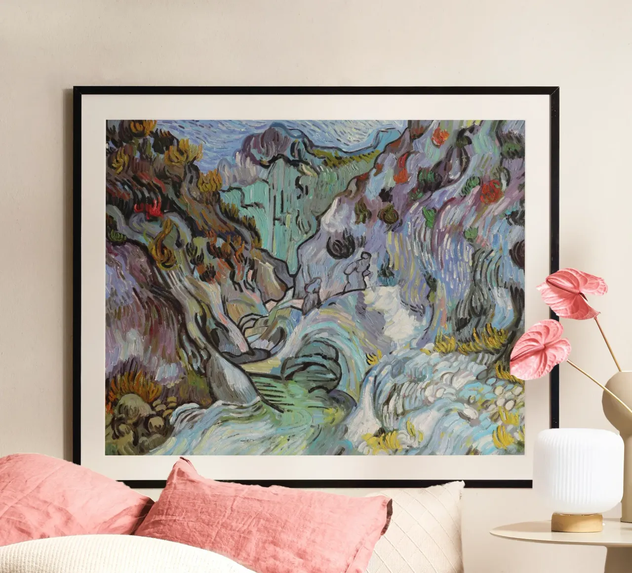 fiumi e rocce in montagna poster da cloud shop