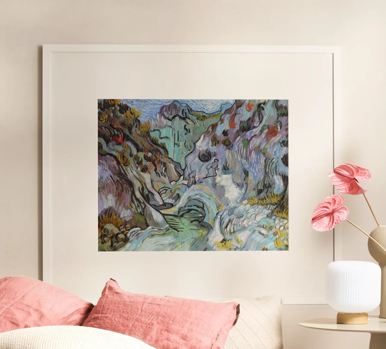 fiumi e rocce in montagna poster da cloud shop