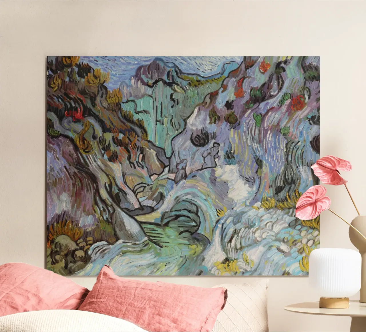 fiumi e rocce in montagna poster da cloud shop