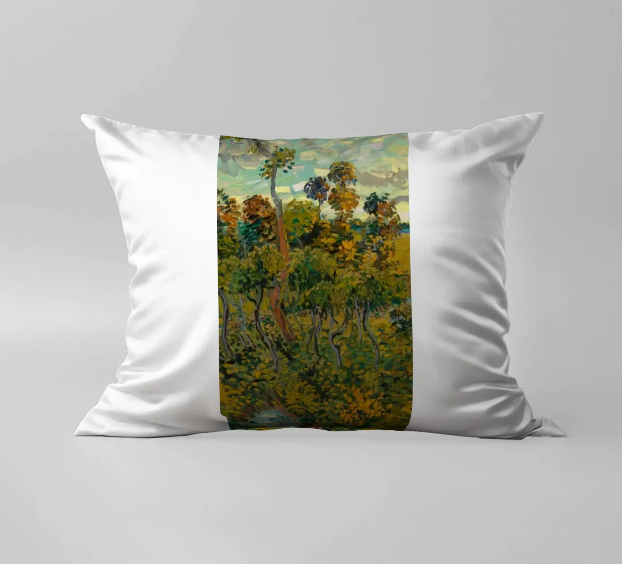 vue de la forêt dense le matin coussin de cloud shop