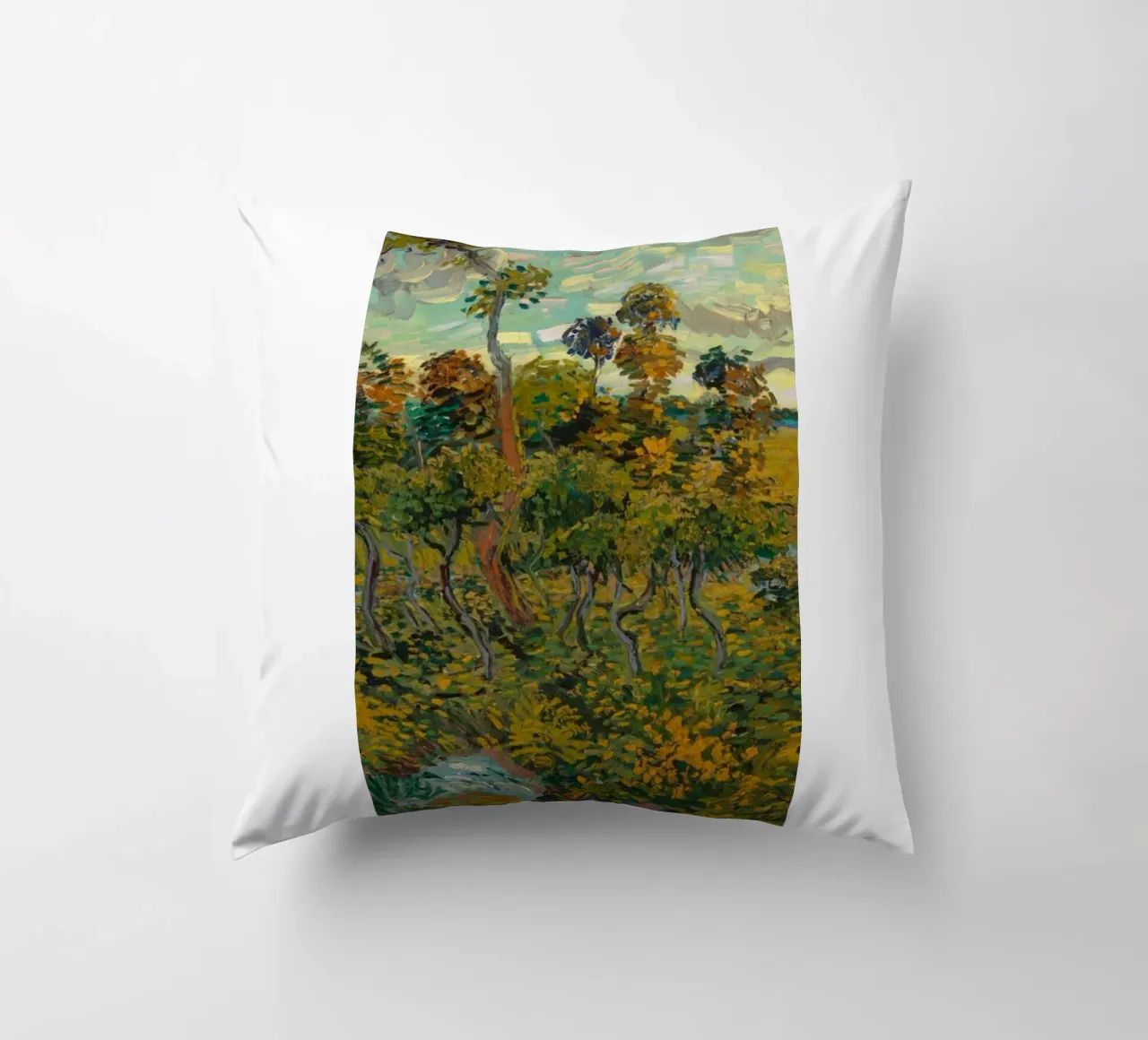 vue de la forêt dense le matin coussin de cloud shop