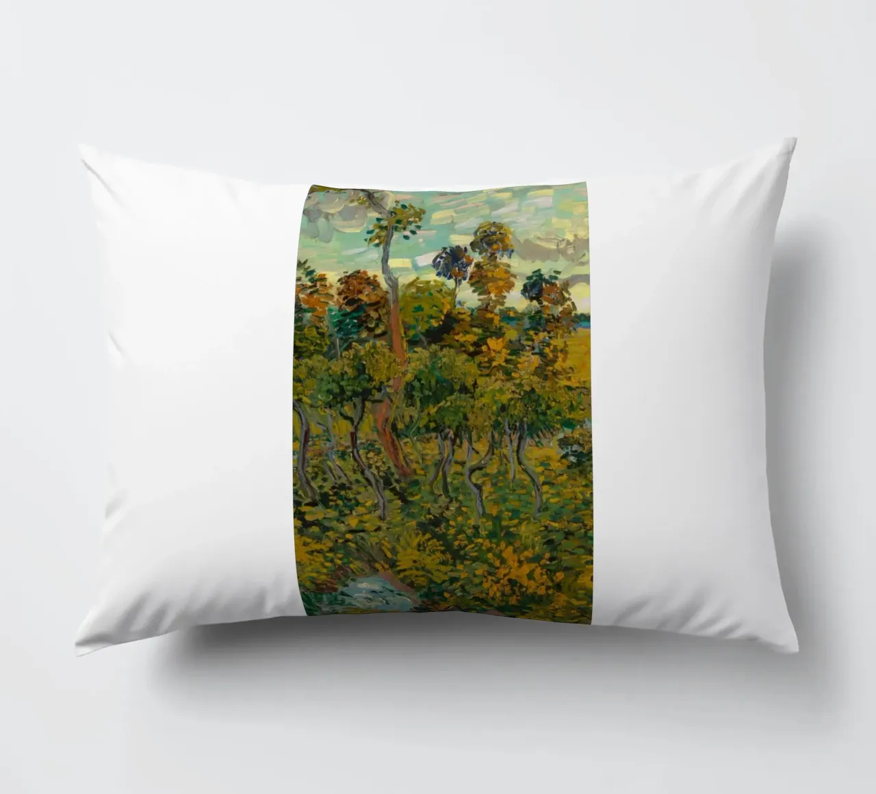 vue de la forêt dense le matin coussin de cloud shop