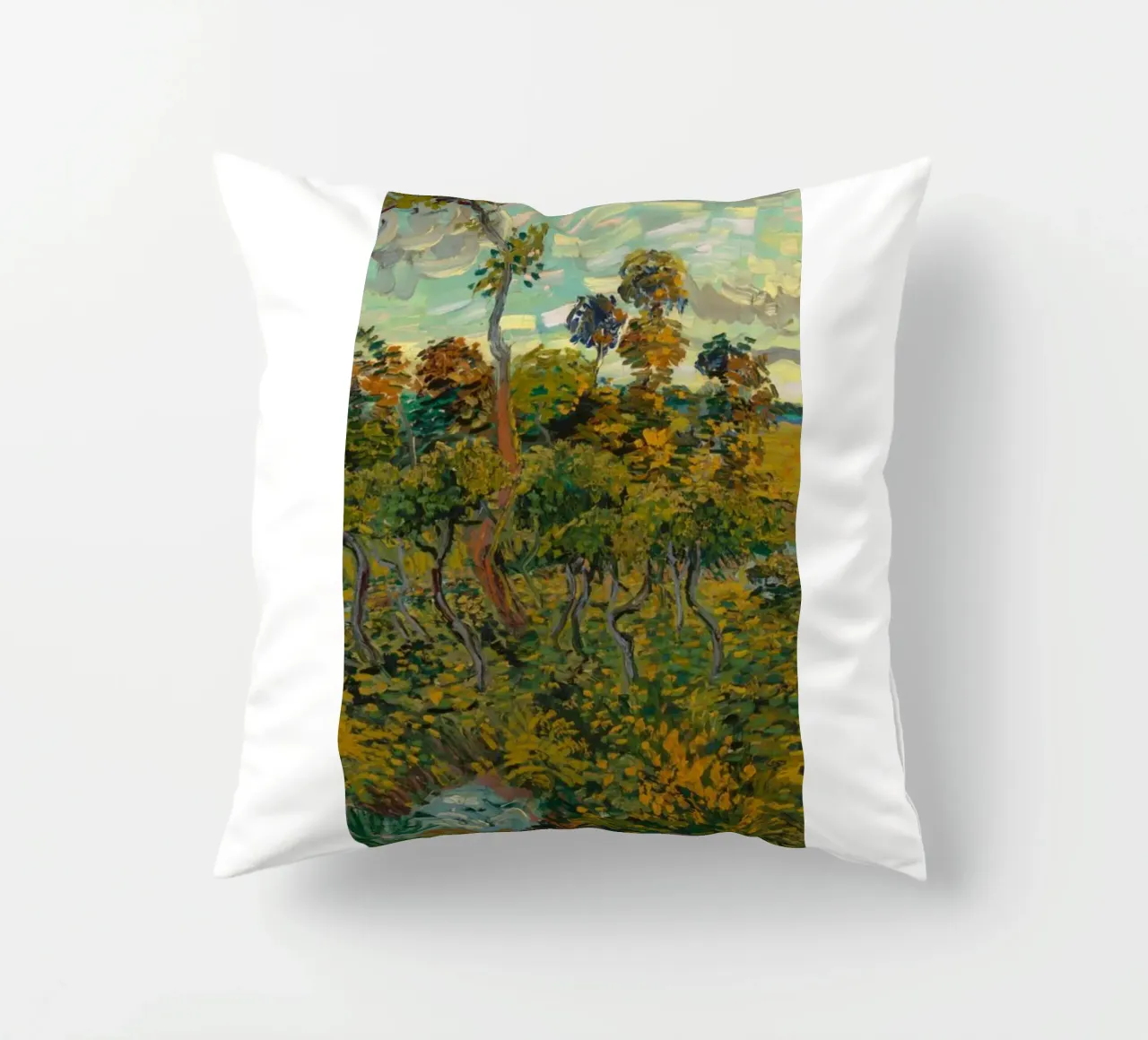 vue de la forêt dense le matin coussin de cloud shop