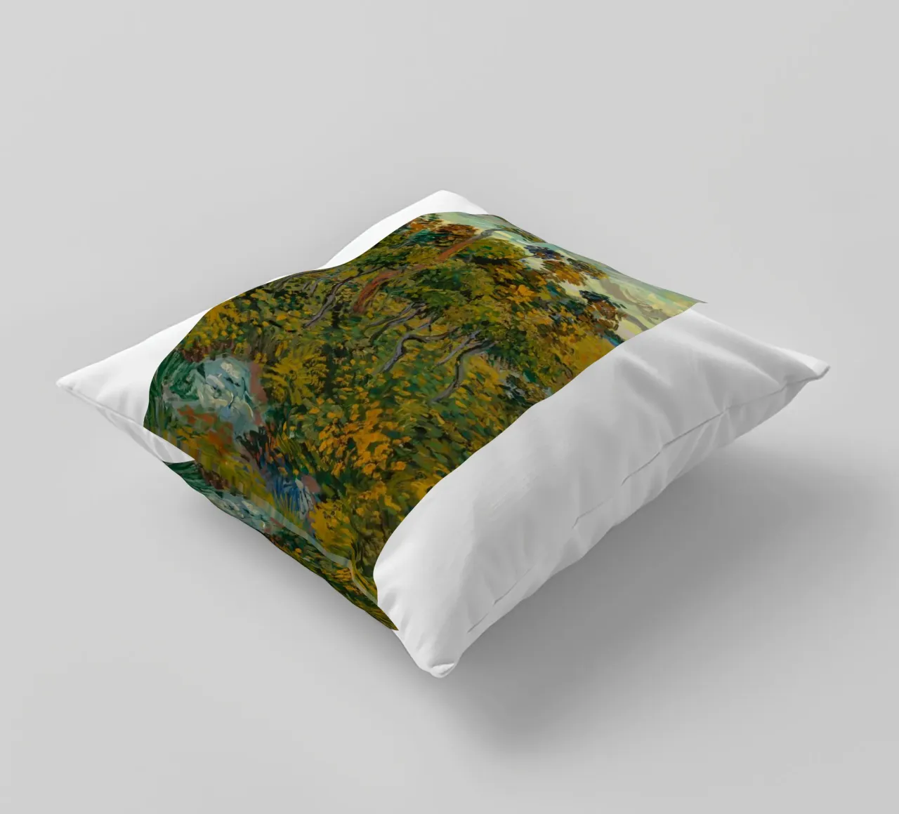 vue de la forêt dense le matin coussin de cloud shop