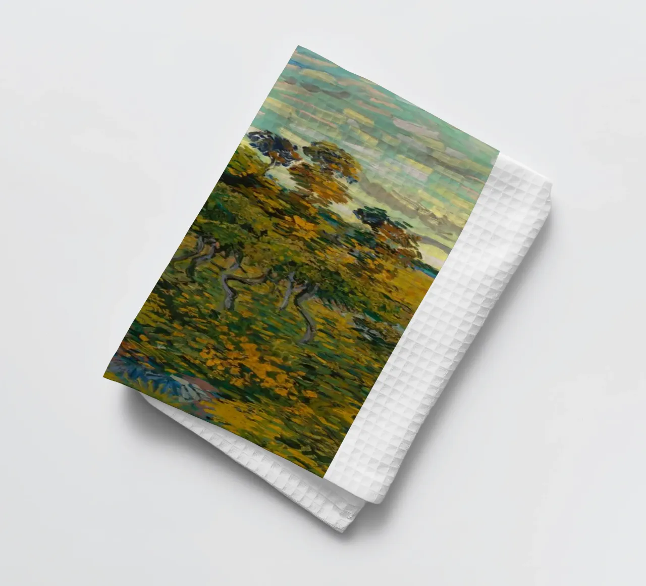 vue de la forêt dense le matin torchon de cloud shop