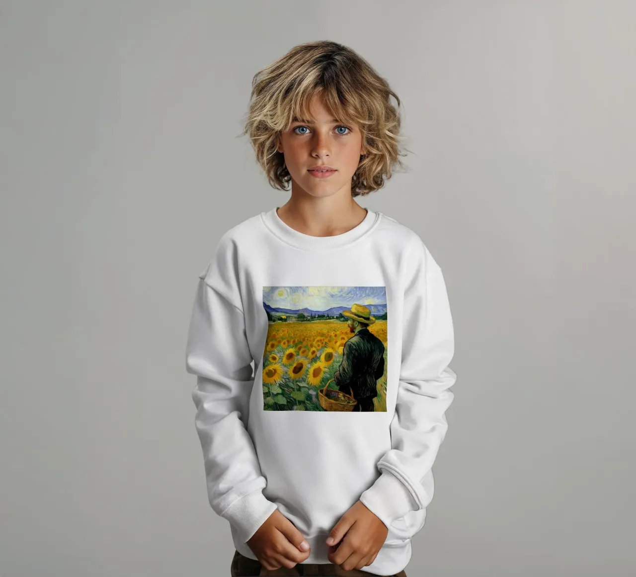 campo di girasoli felpa bambino da cloud shop
