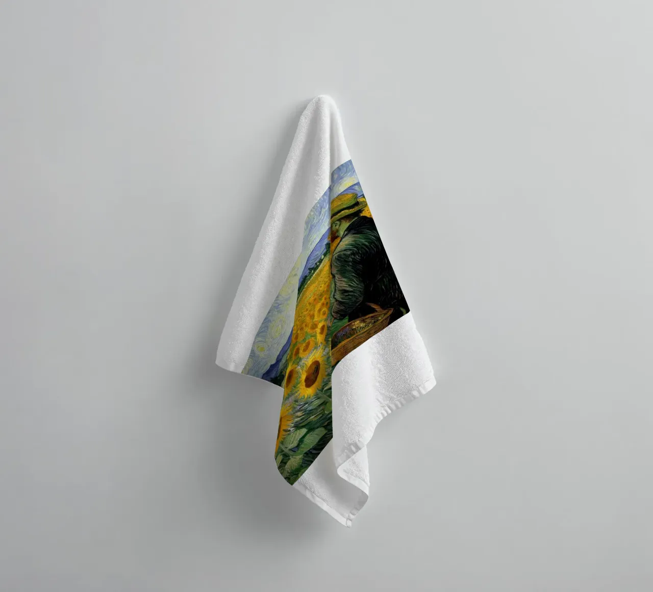 sunflower field towel by cloud shop