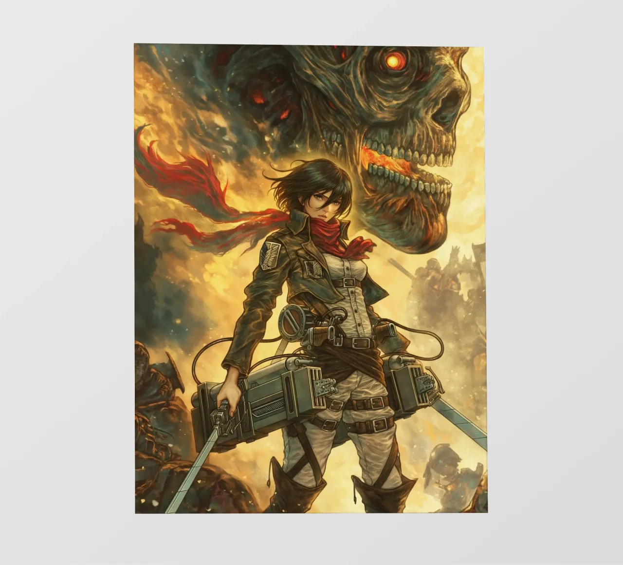 Mikasa Ackerman Attacco su Titano pellicola backlit da Fleur de Lys
