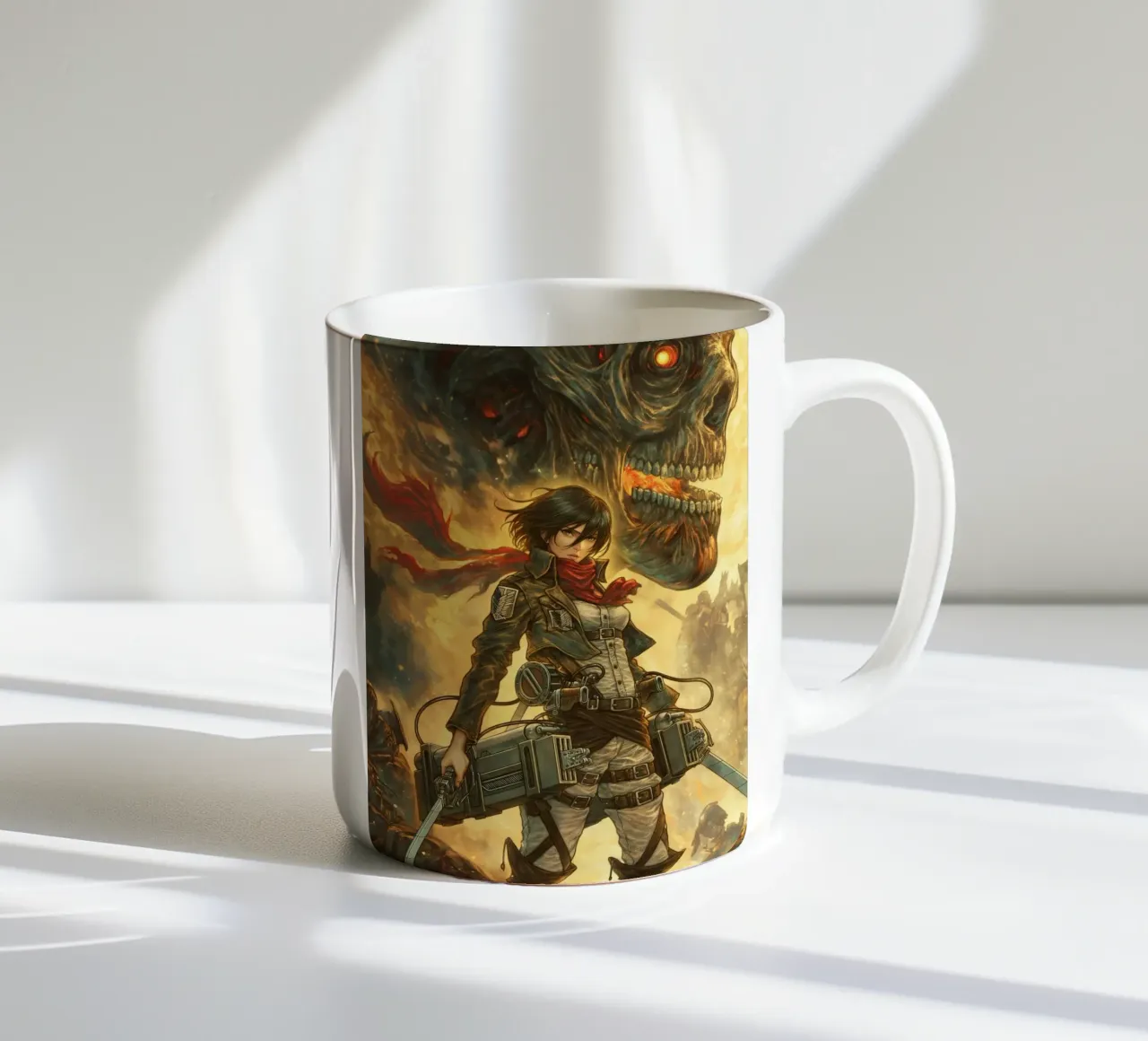 Mikasa Ackerman Attacco su Titano tazza in ceramica da Fleur de Lys