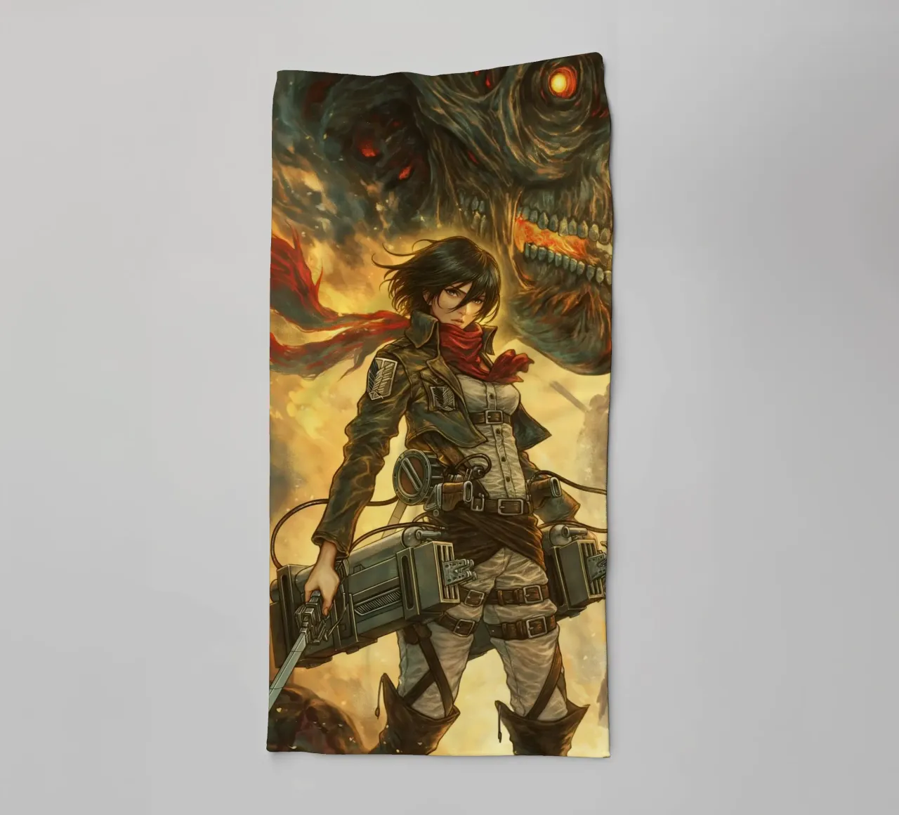Mikasa Ackerman Attack on Titan toalla de baño de Fleur de Lys
