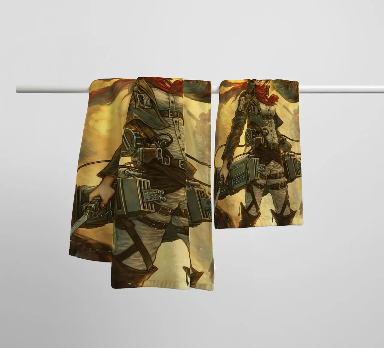 Mikasa Ackerman Attack on Titan toalla de baño de Fleur de Lys