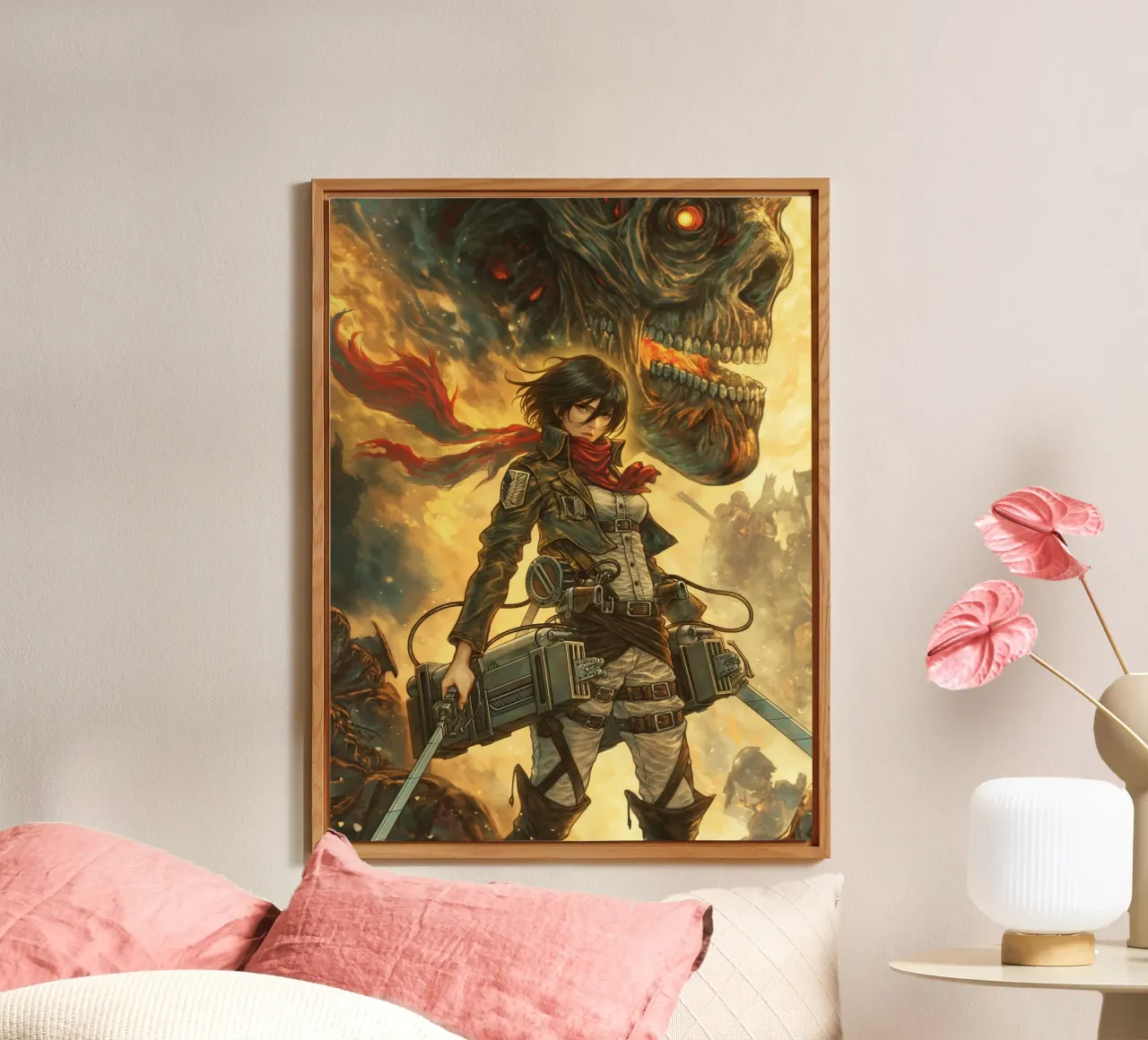 Mikasa Ackerman Attacco su Titano alluminio dibond da Fleur de Lys