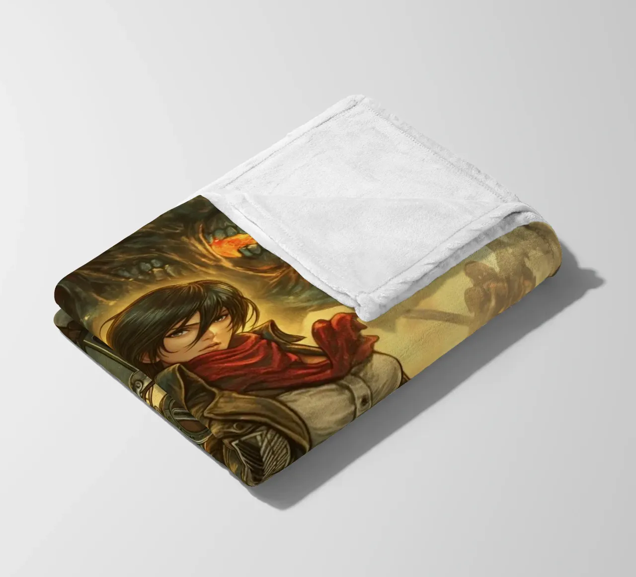 Mikasa Ackerman Attacco su Titano coperta in pile da Fleur de Lys