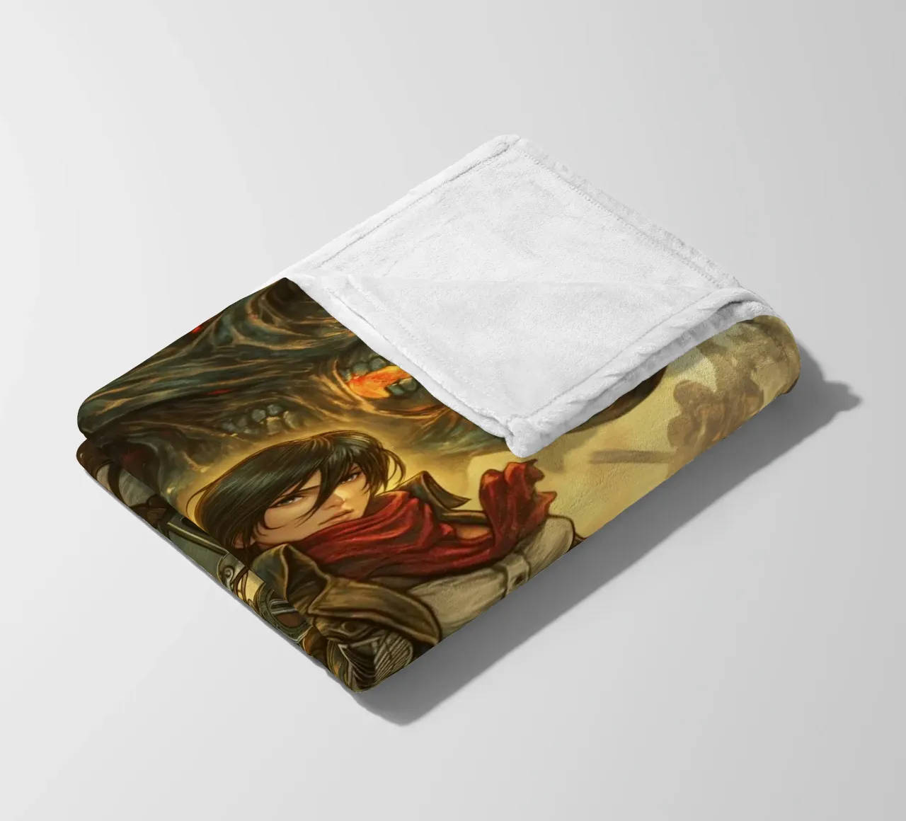 Mikasa Ackerman Attacco su Titano coperta in pile da Fleur de Lys