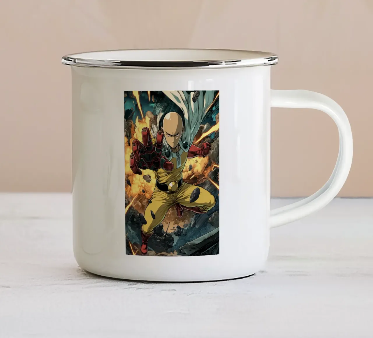 Saitama One Punch Man tazza in smalto da Fleur de Lys