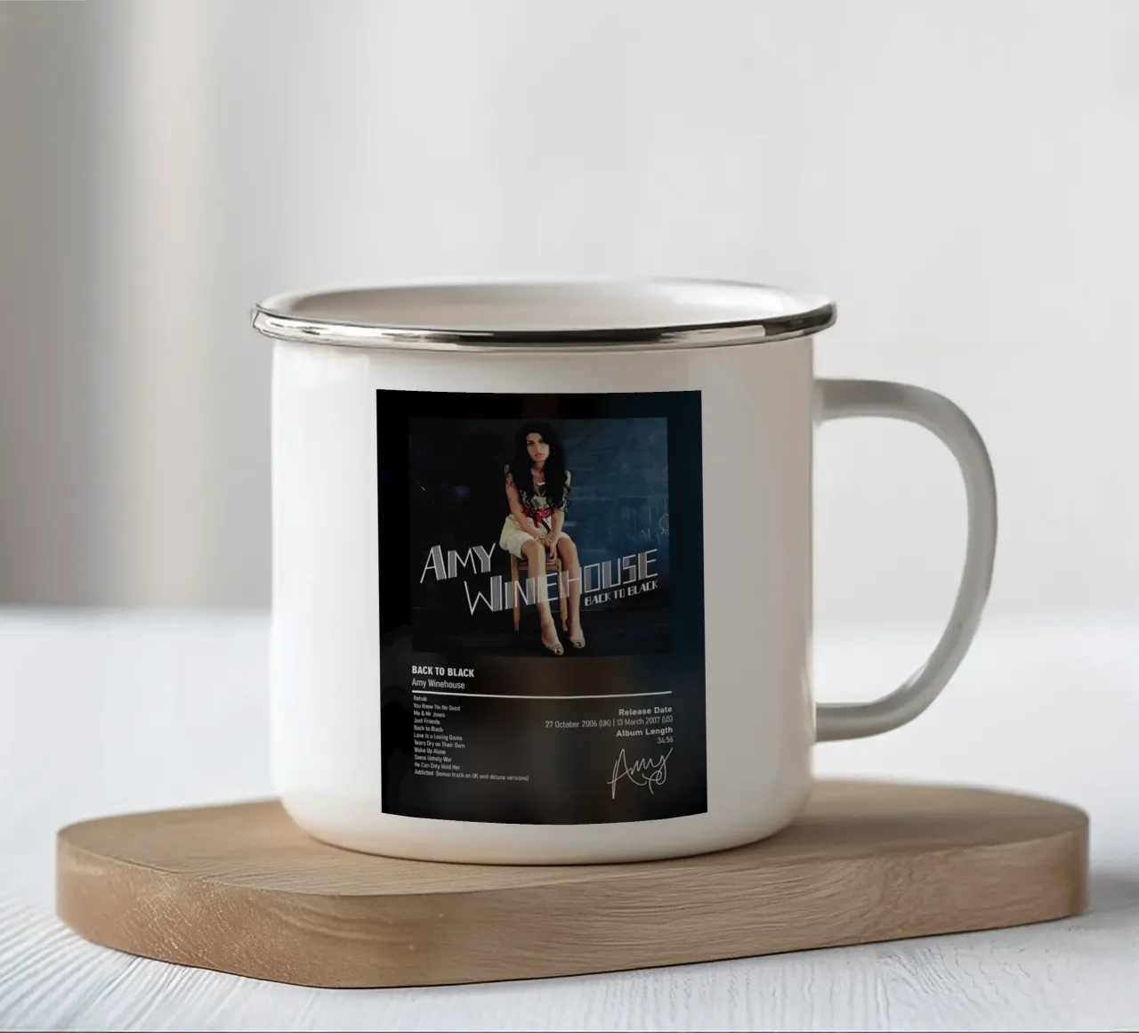 Back to Black By Amy Winehouse tazza in smalto da DGUnder