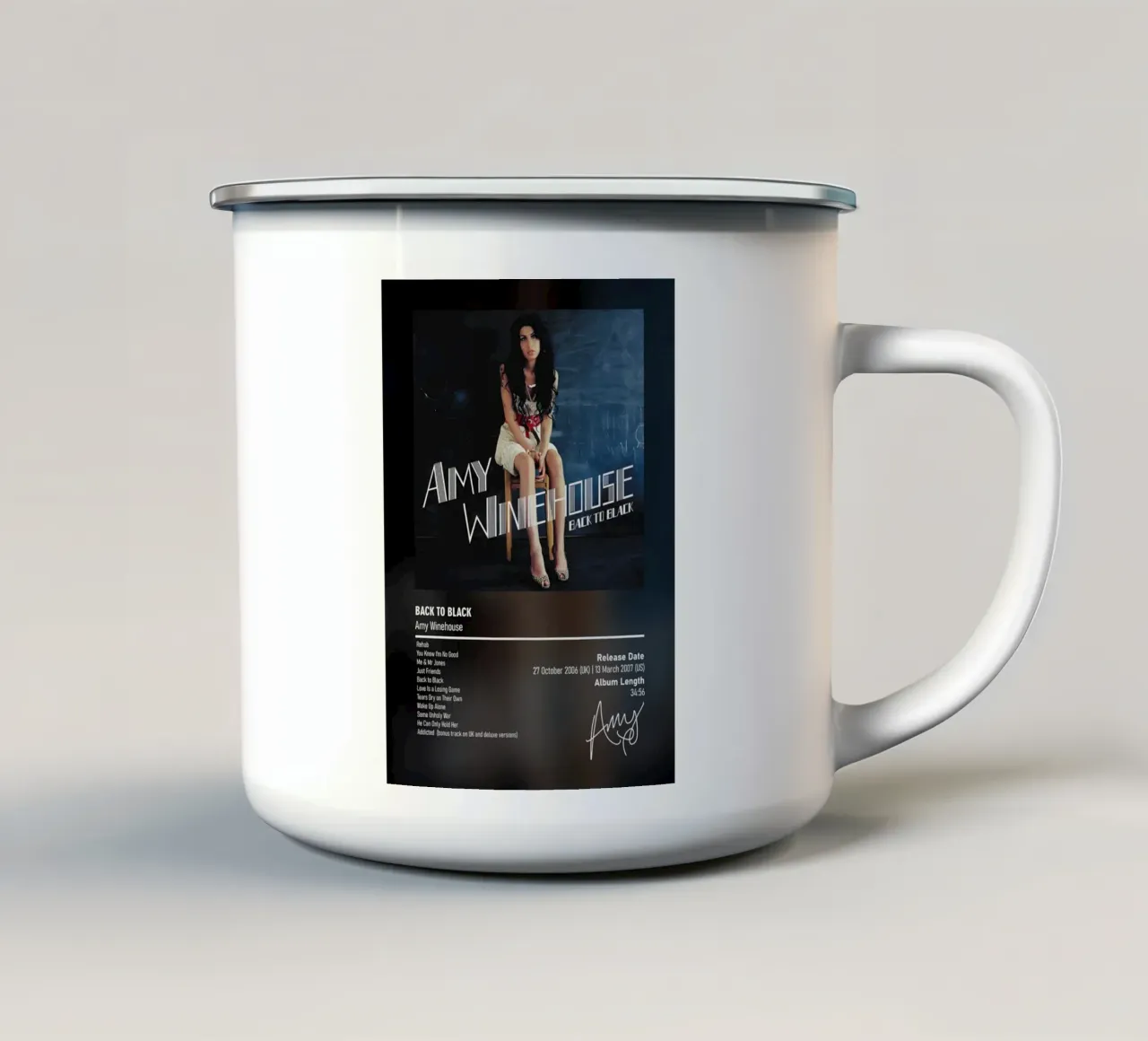Back to Black By Amy Winehouse tazza in smalto da DGUnder