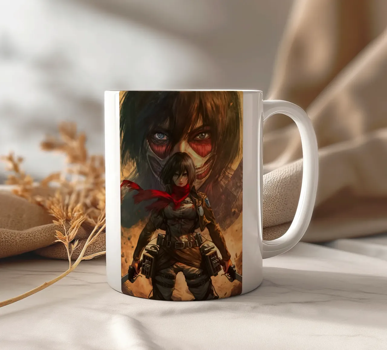 Mikasa Ackerman Angriff auf Titan Keramik Tasse von Fleur de Lys